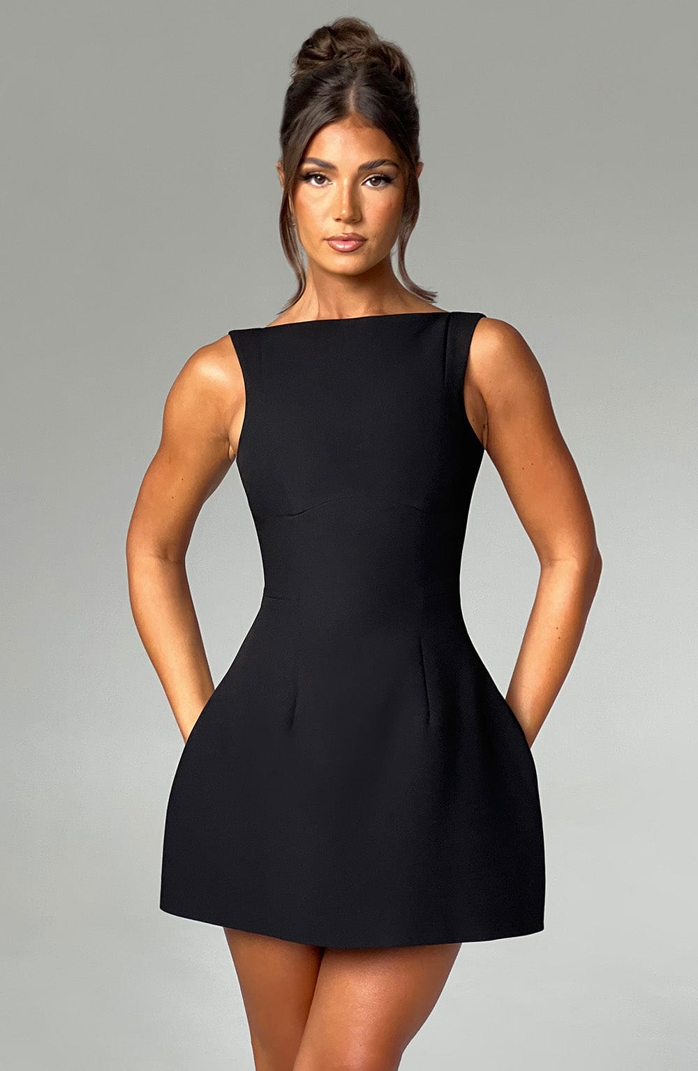 Flourenne Alanis Mini Dress in Black