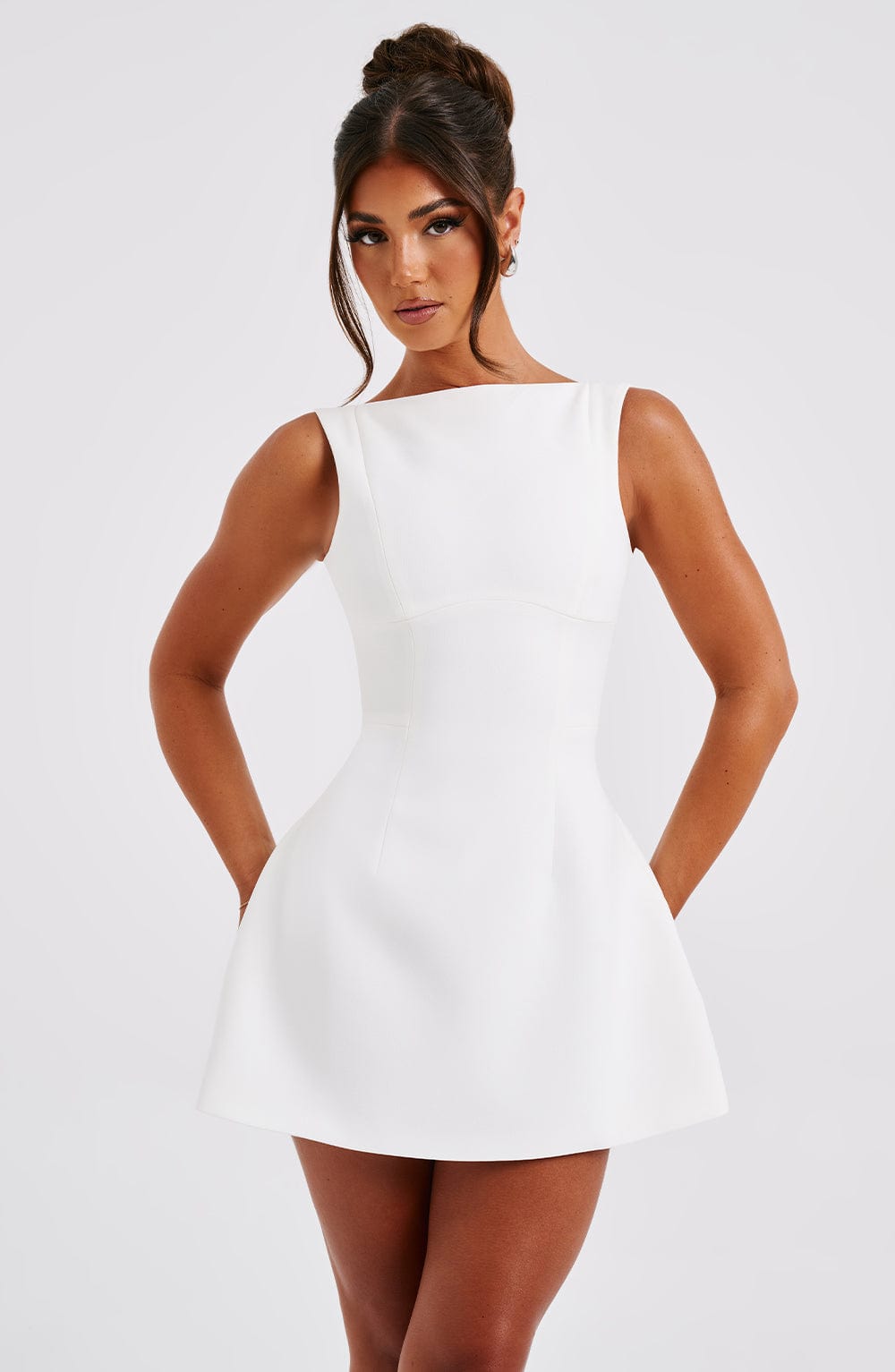 Flourenne Alanis Mini Dress in Ivory