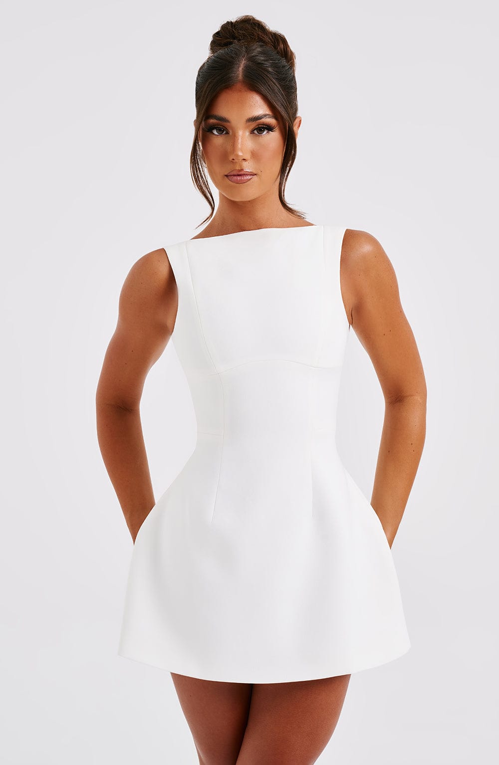 Flourenne Alanis Mini Dress in Ivory