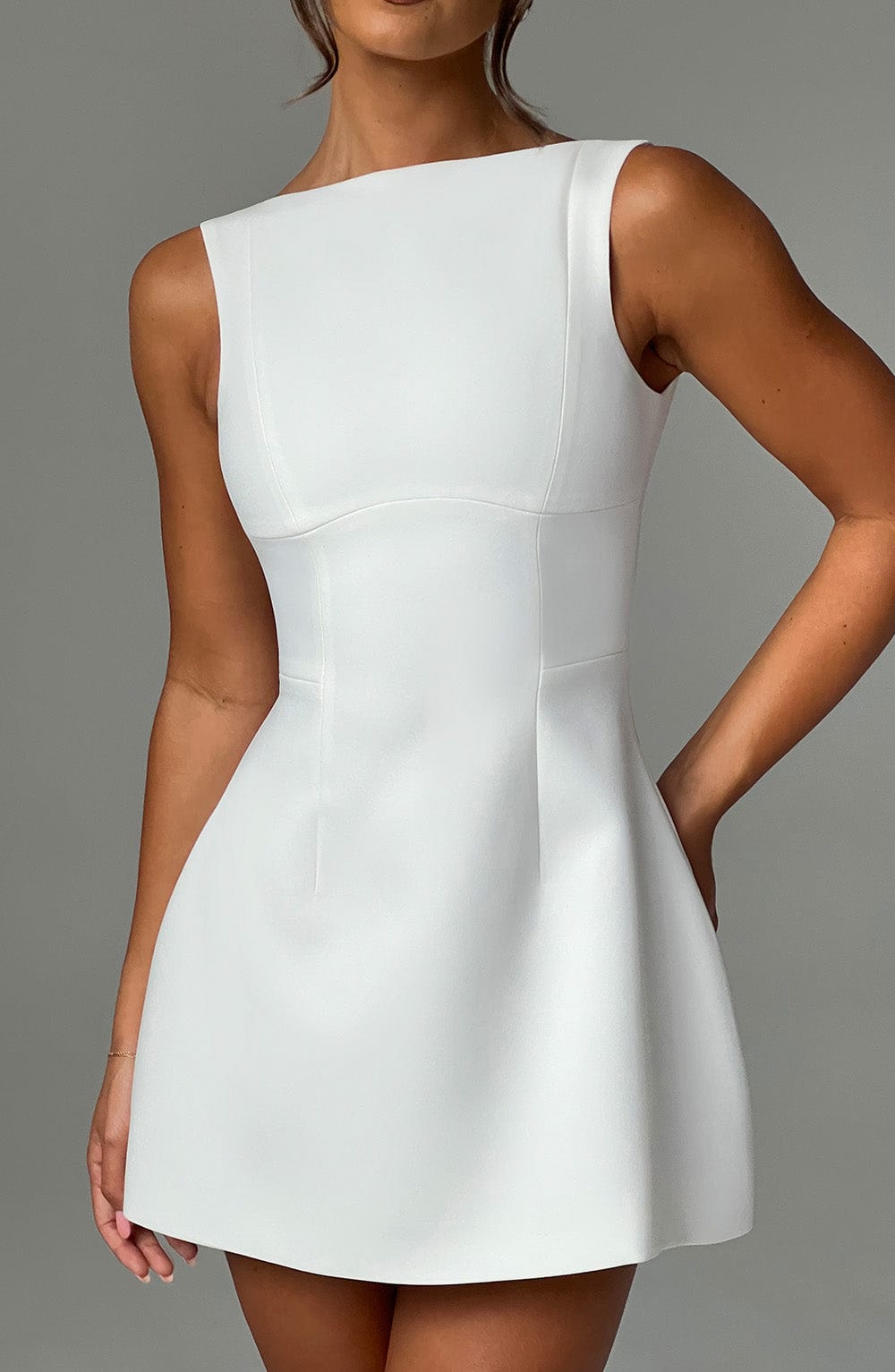 Flourenne Alanis Mini Dress in Ivory