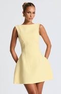 Flourenne Alanis Mini Dress in Lemon