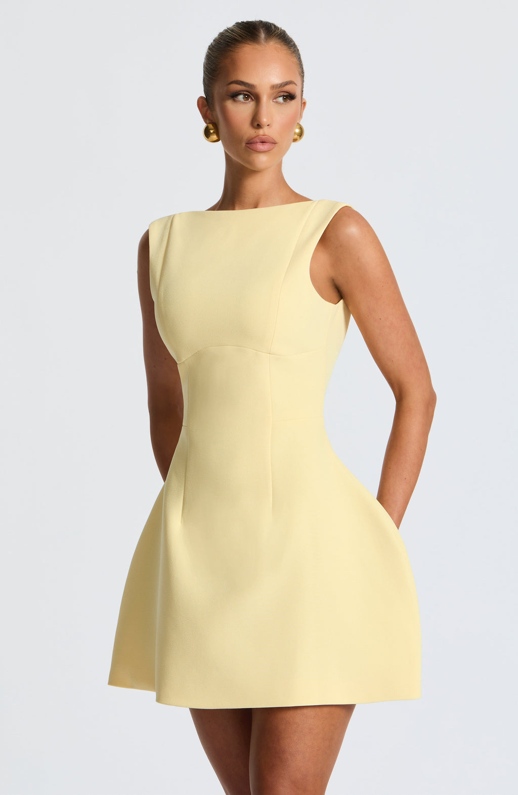 Flourenne Alanis Mini Dress in Lemon