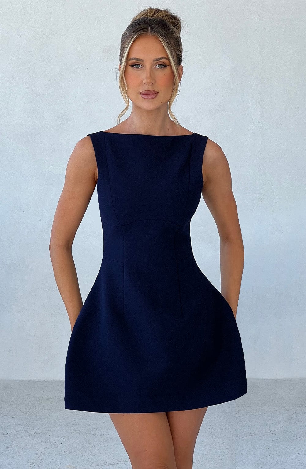 Flourenne Alanis Mini Dress in Navy