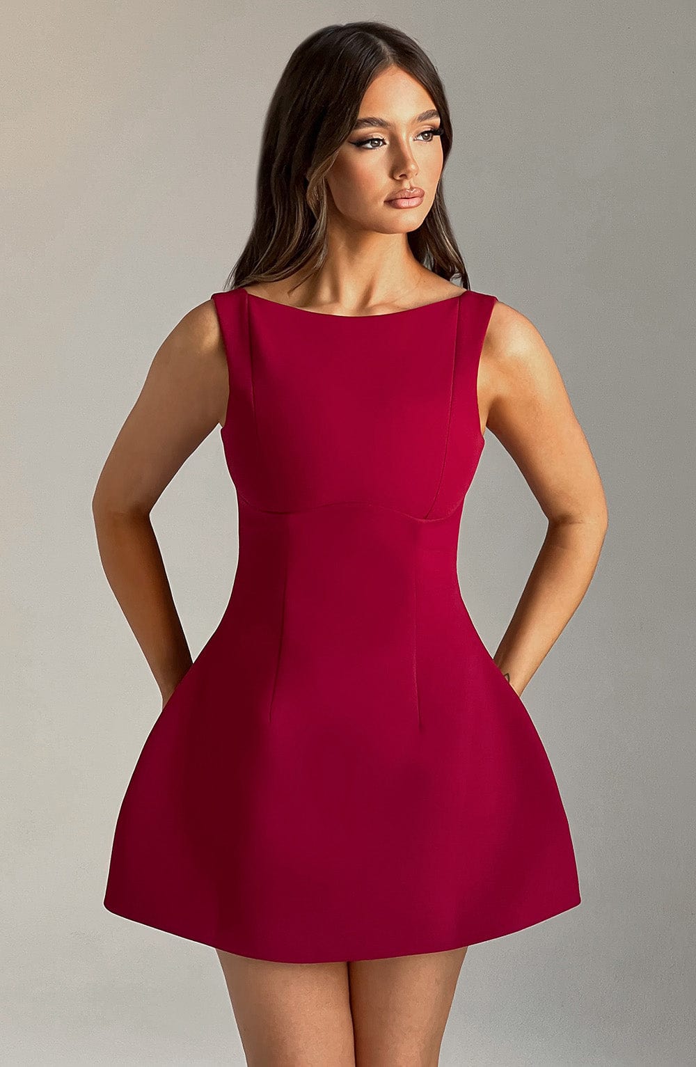 Flourenne Alanis Mini Dress in Wine