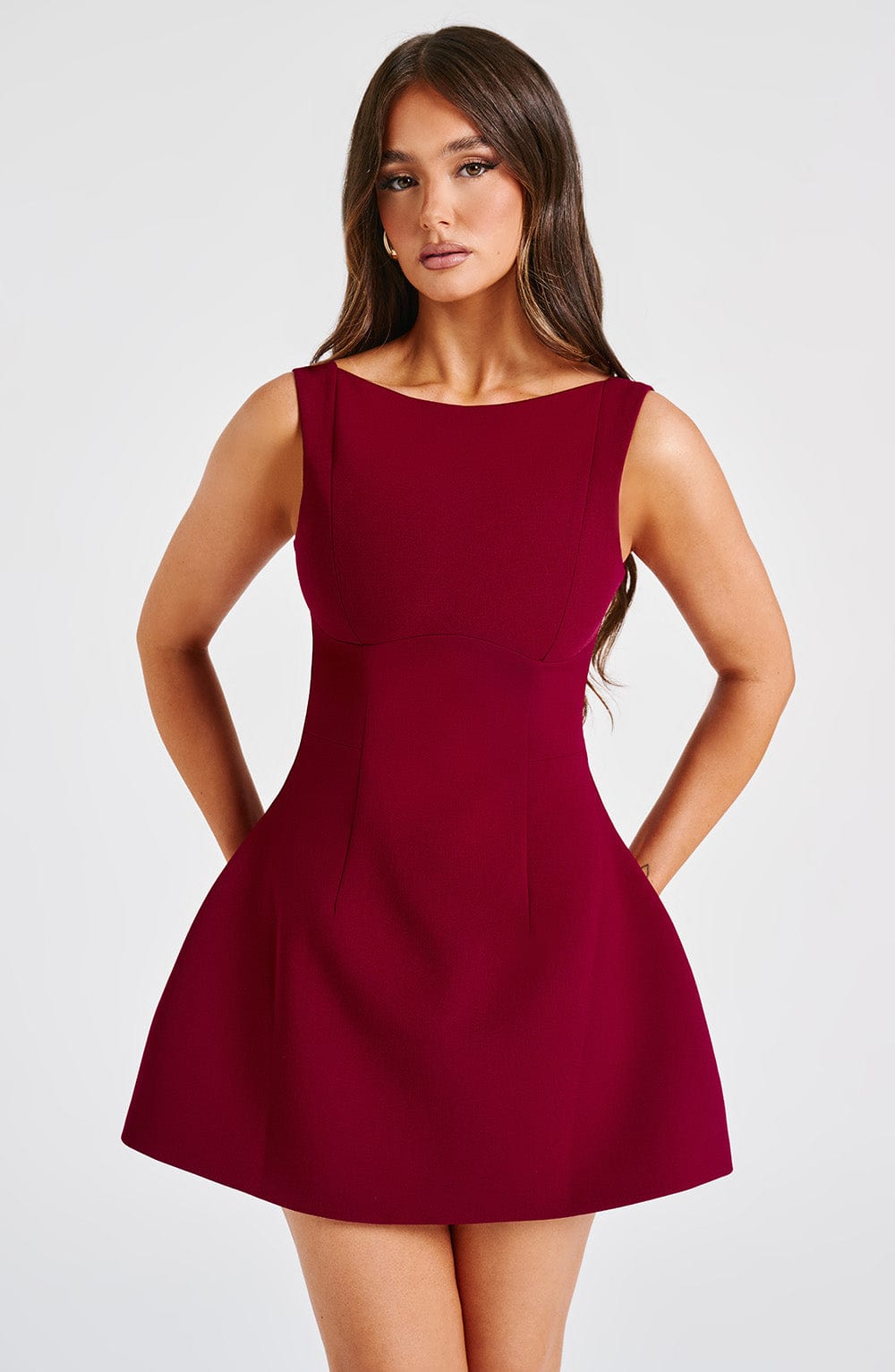 Flourenne Alanis Mini Dress in Wine