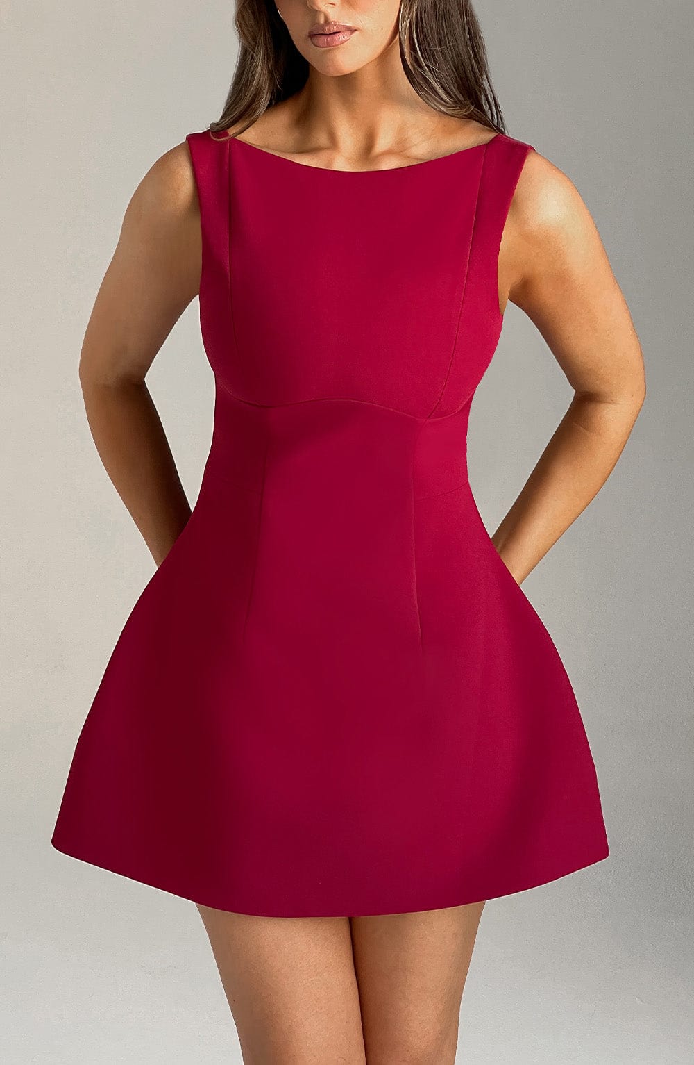 Flourenne Alanis Mini Dress in Wine