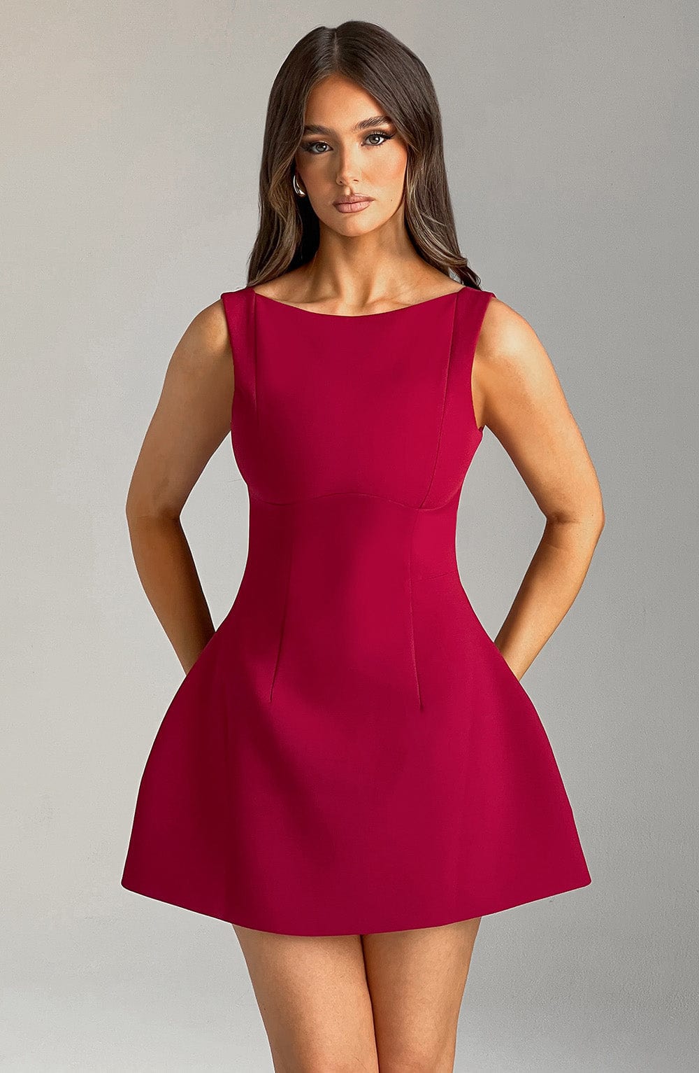 Flourenne Alanis Mini Dress in Wine