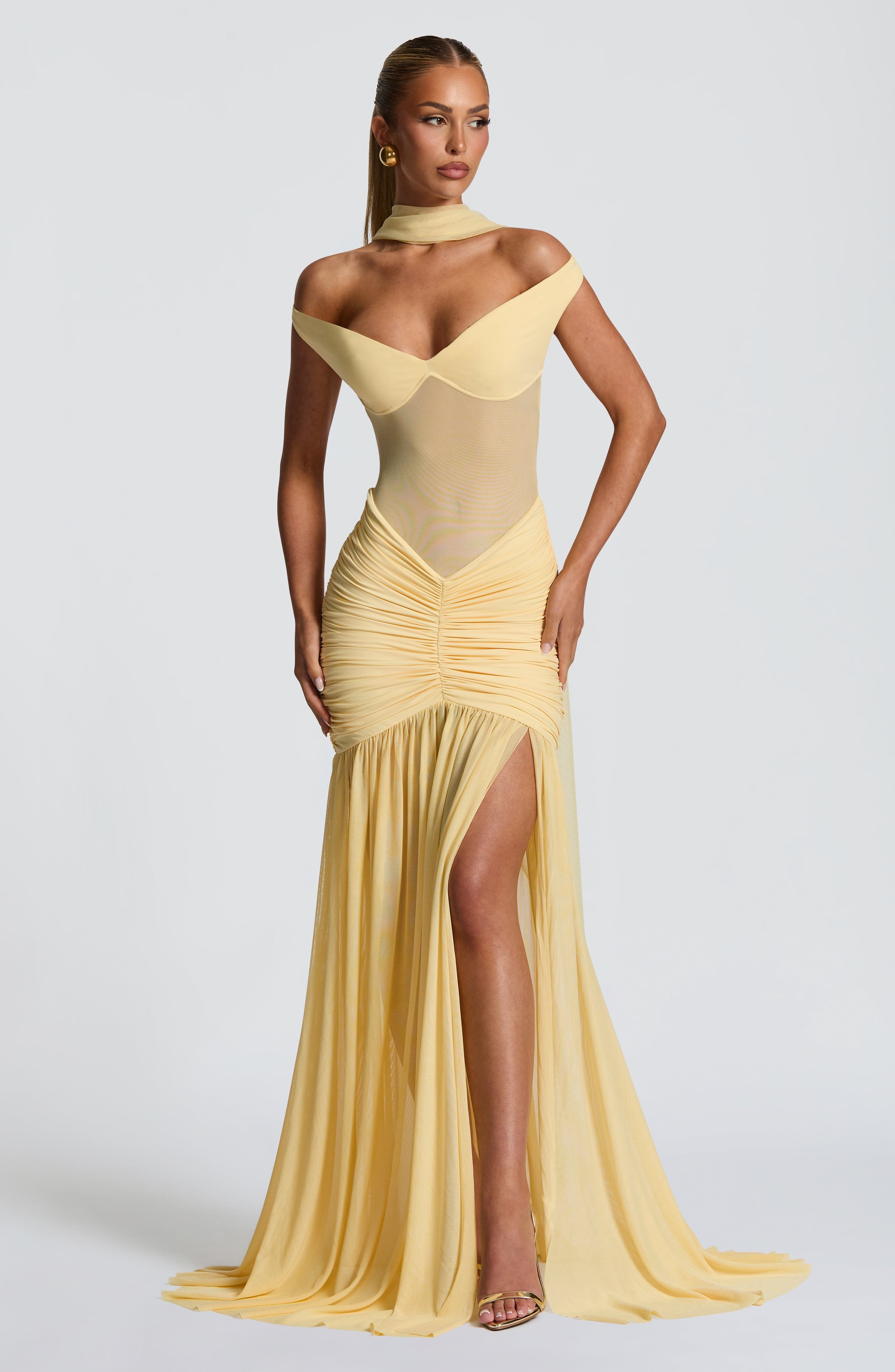 Flourenne Alaya Maxi Dress in Lemon