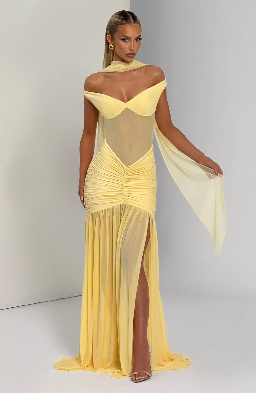 Flourenne Alaya Maxi Dress in Lemon