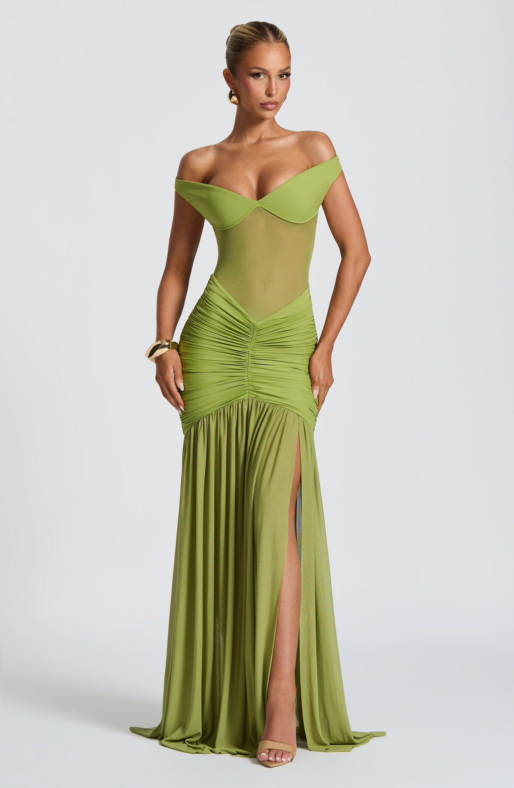 Flourenne Alaya Maxi Dress in Olive