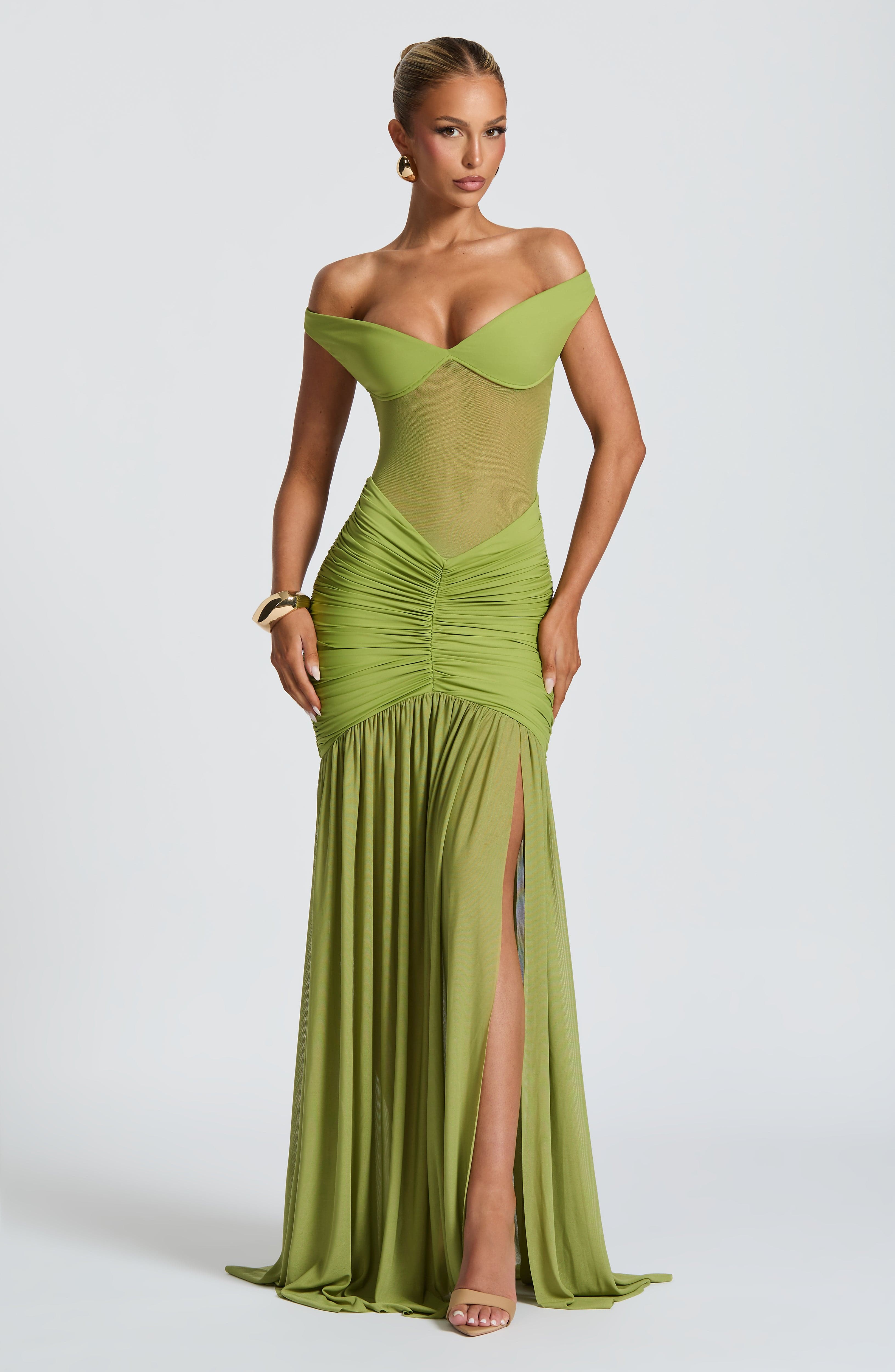Flourenne Alaya Maxi Dress in Olive