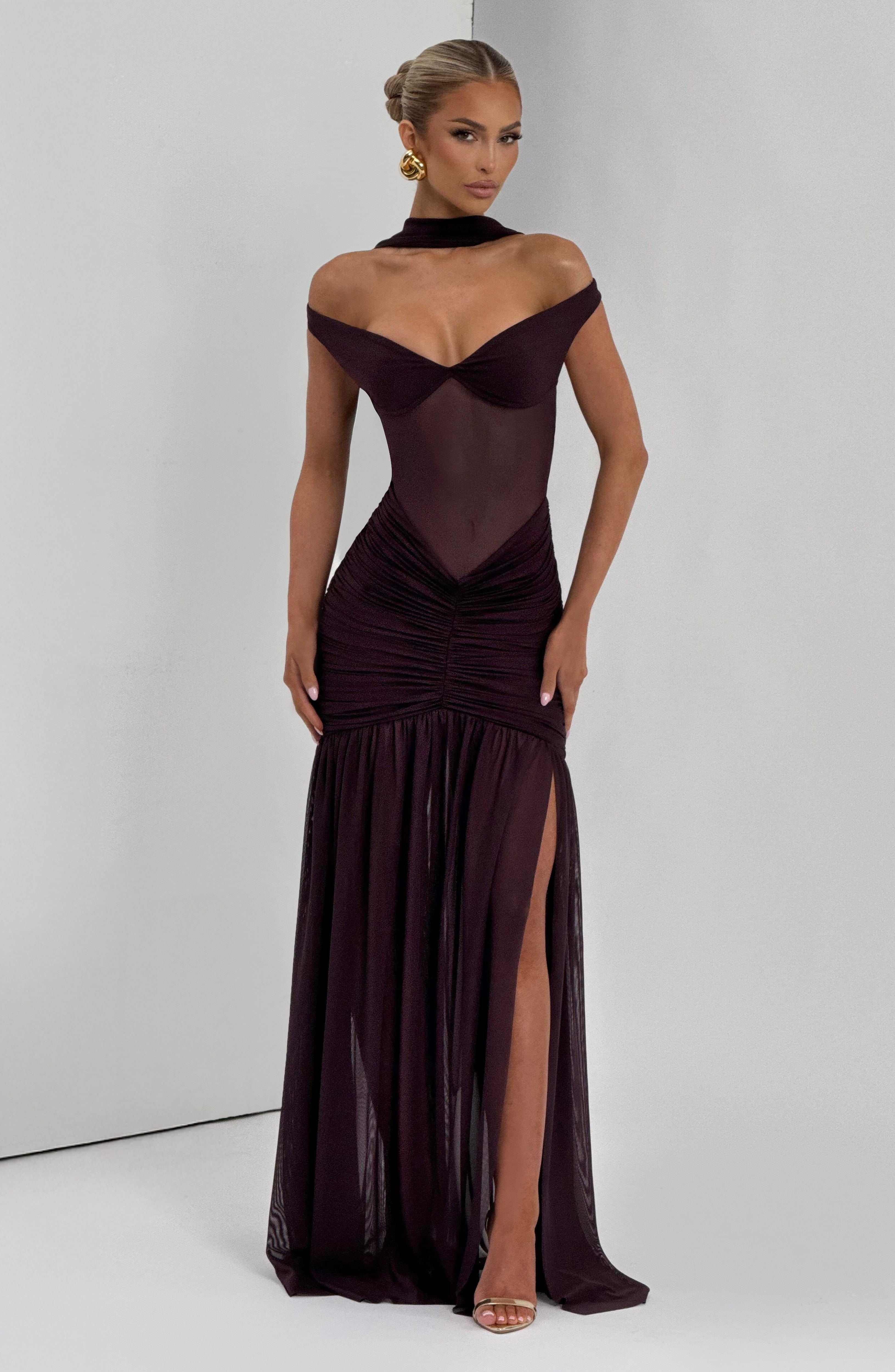 Flourenne Alaya Maxi Dress in Plum