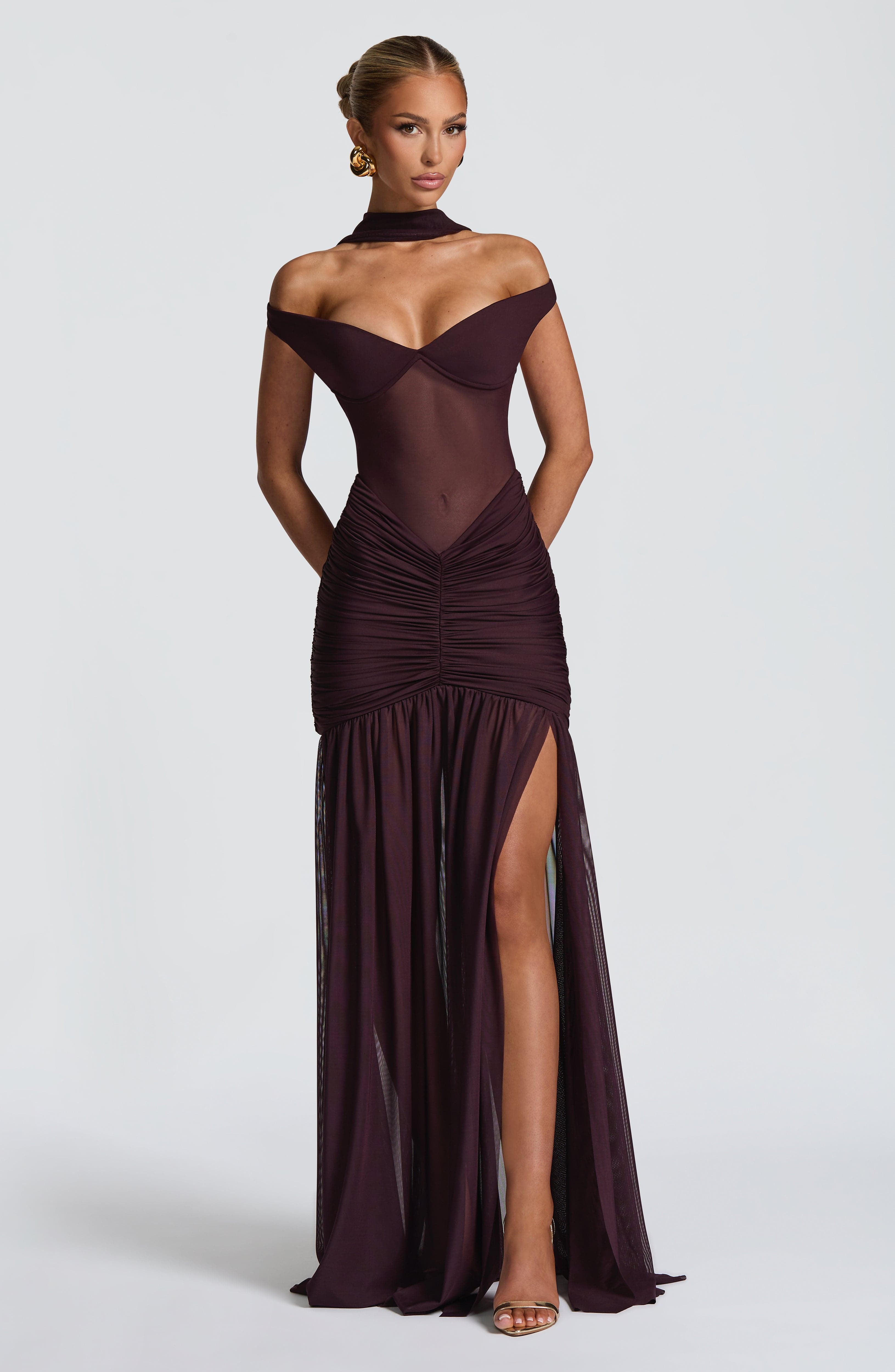Flourenne Alaya Maxi Dress in Plum