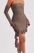 Flourenne Aleah Mini Dress in Chocolate