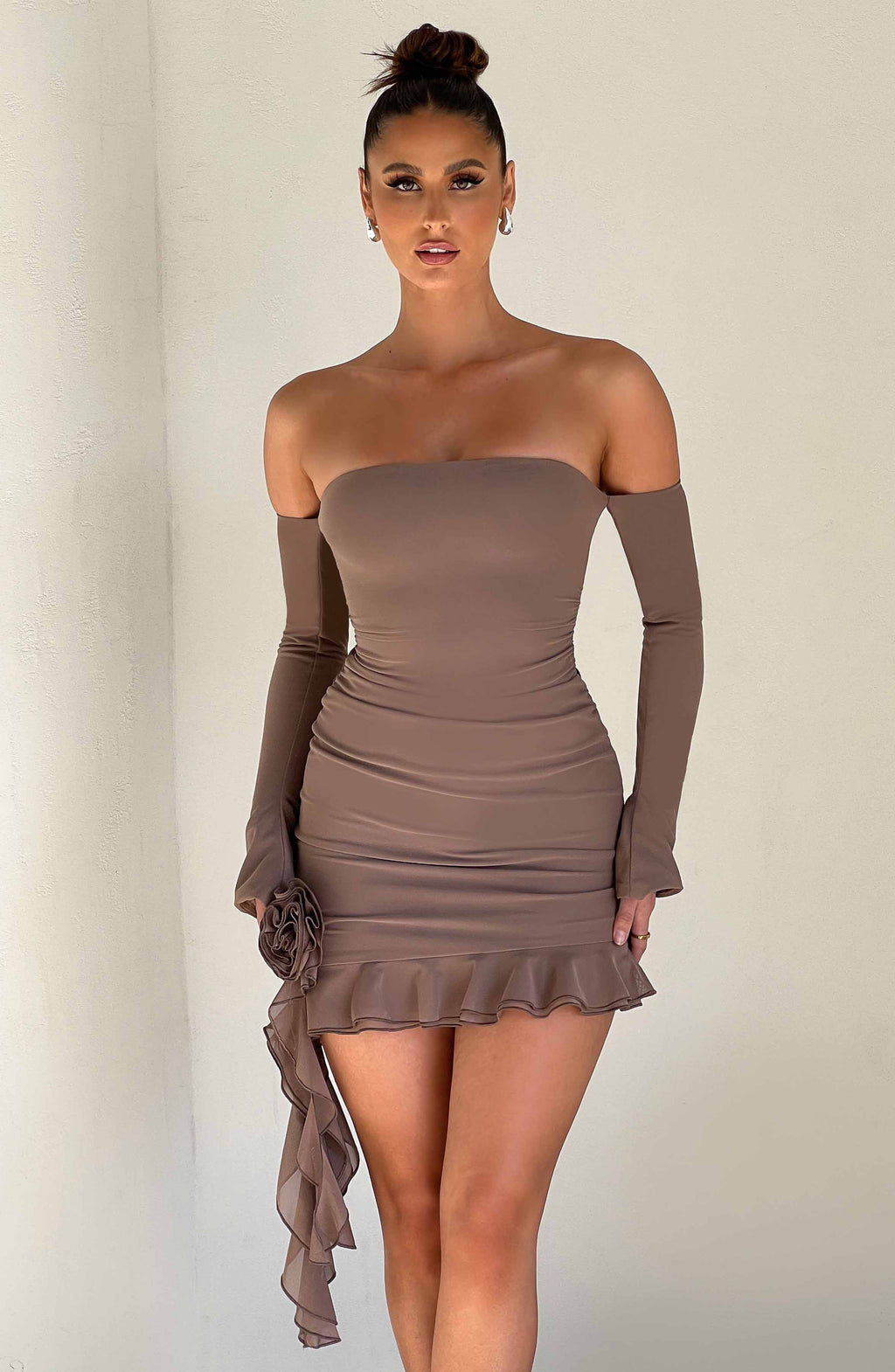 Flourenne Aleah Mini Dress in Chocolate