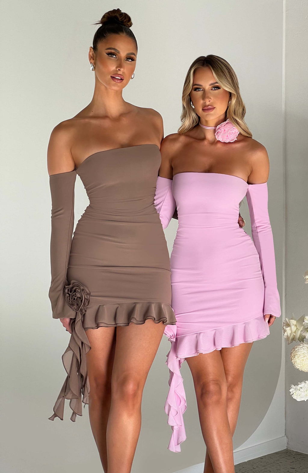 Flourenne Aleah Mini Dress in Chocolate