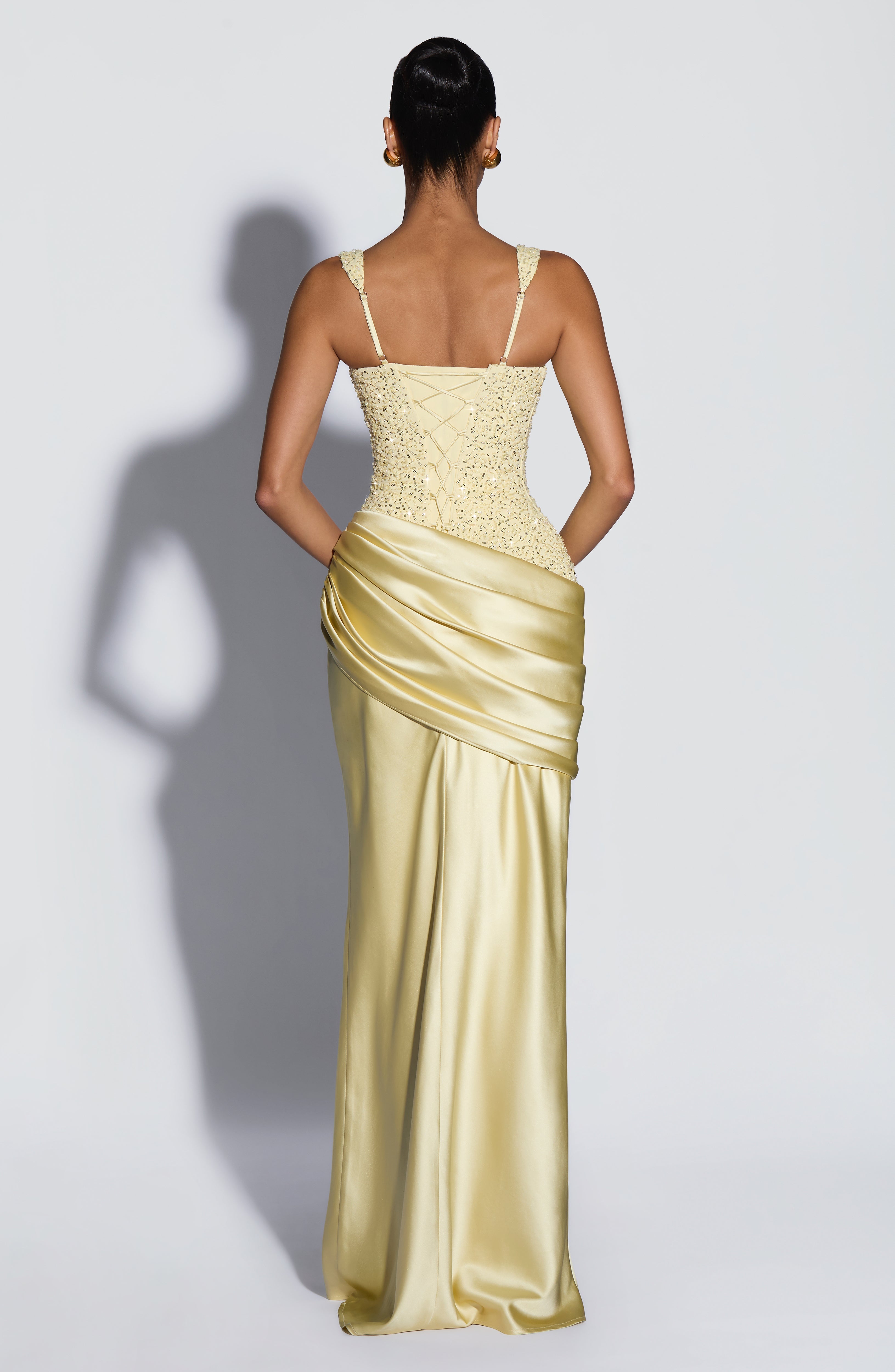 Flourenne Alessandra Maxi Dress in Lemon