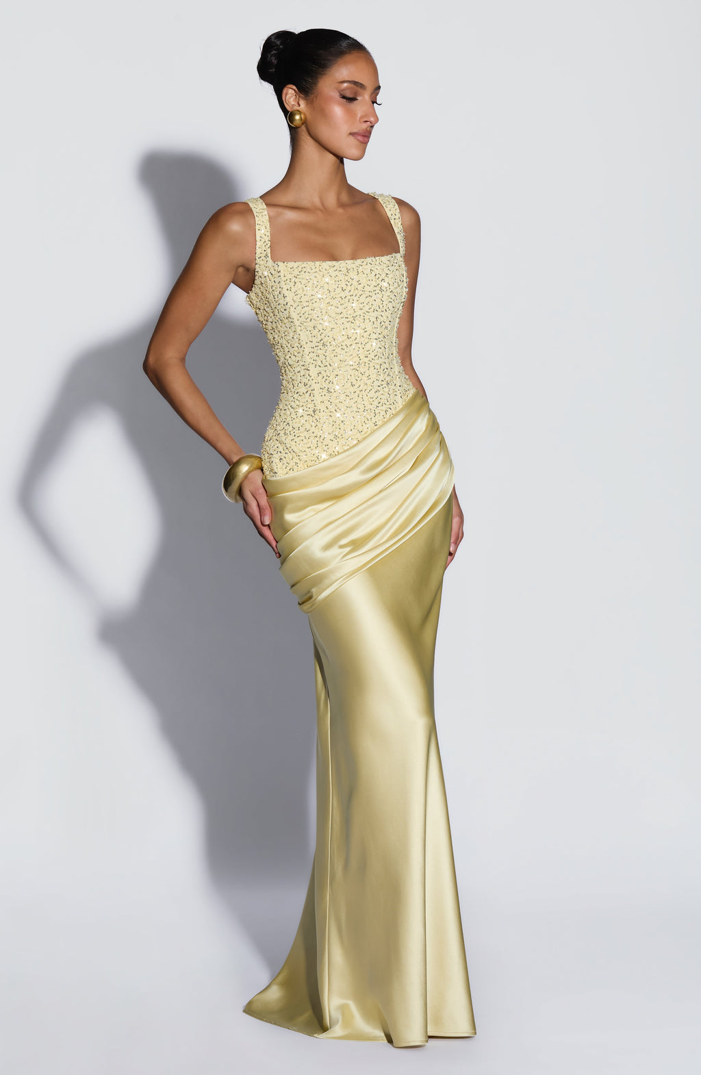 Flourenne Alessandra Maxi Dress in Lemon