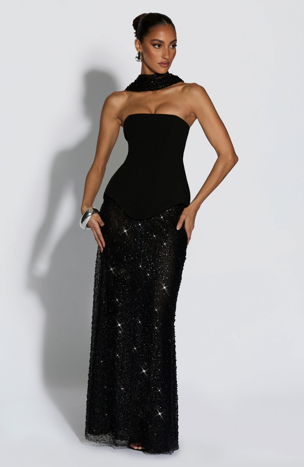 Flourenne Allora Maxi Skirt in Black