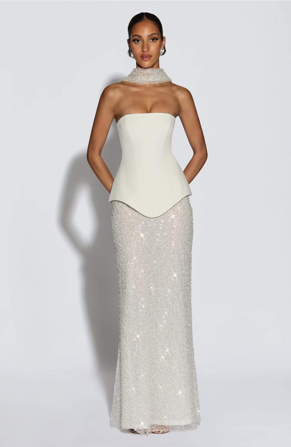 Flourenne Allora Maxi Skirt in Ivory