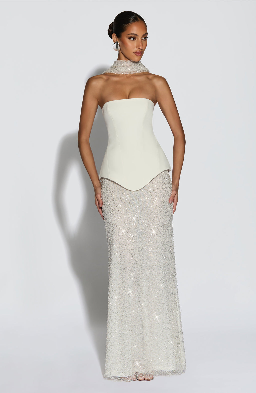 Flourenne Allora Maxi Skirt in Ivory
