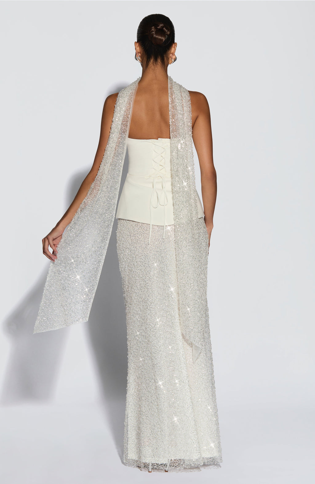 Flourenne Allora Maxi Skirt in Ivory