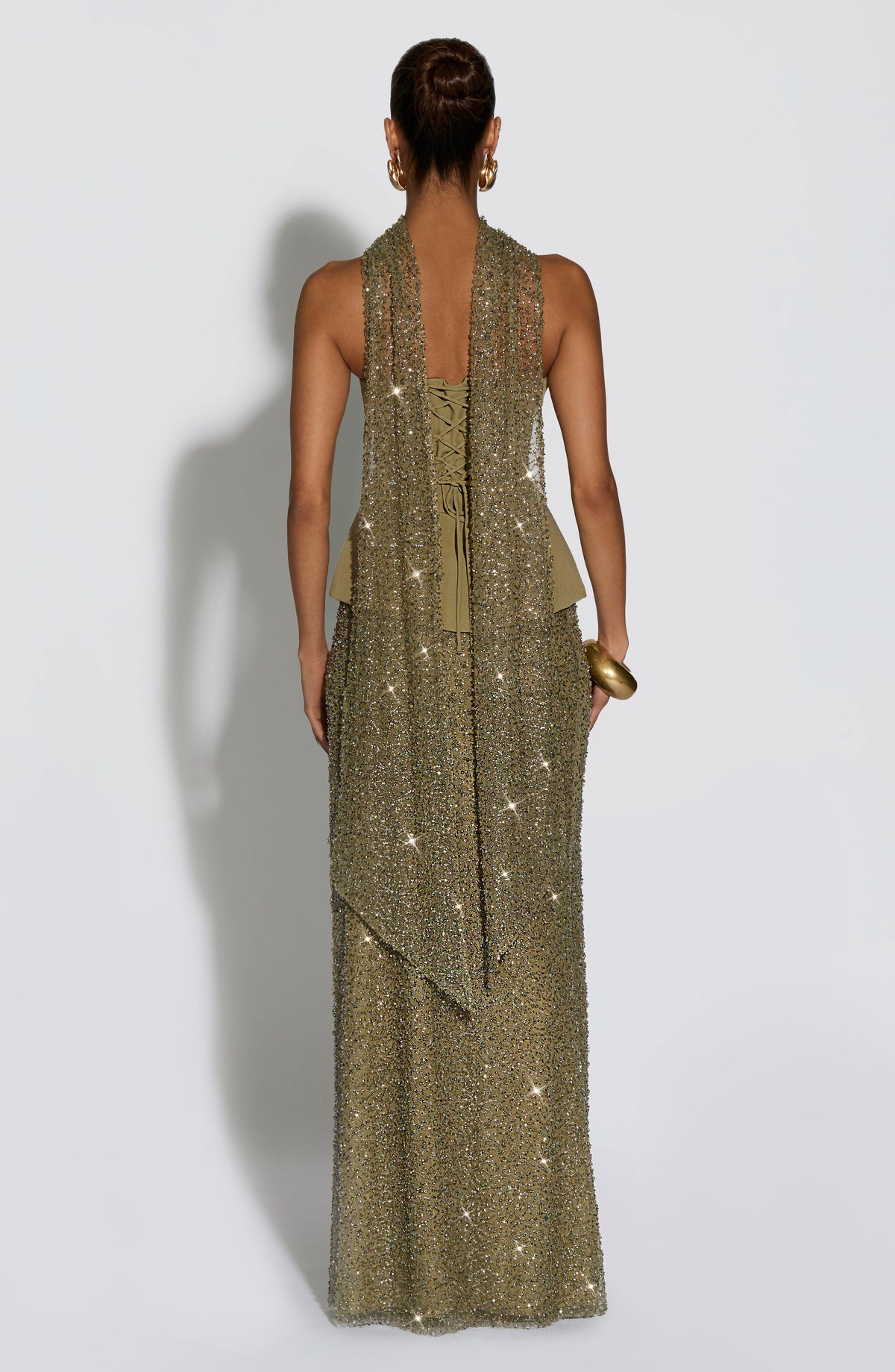 Flourenne Allora Maxi Skirt in Sage