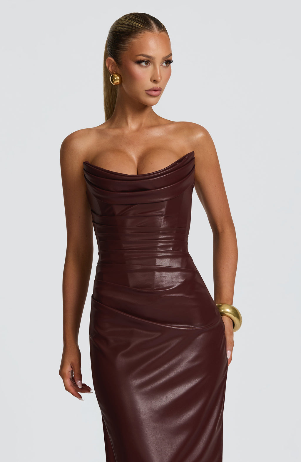 Flourenne Alva Maxi Dress in Burgundy
