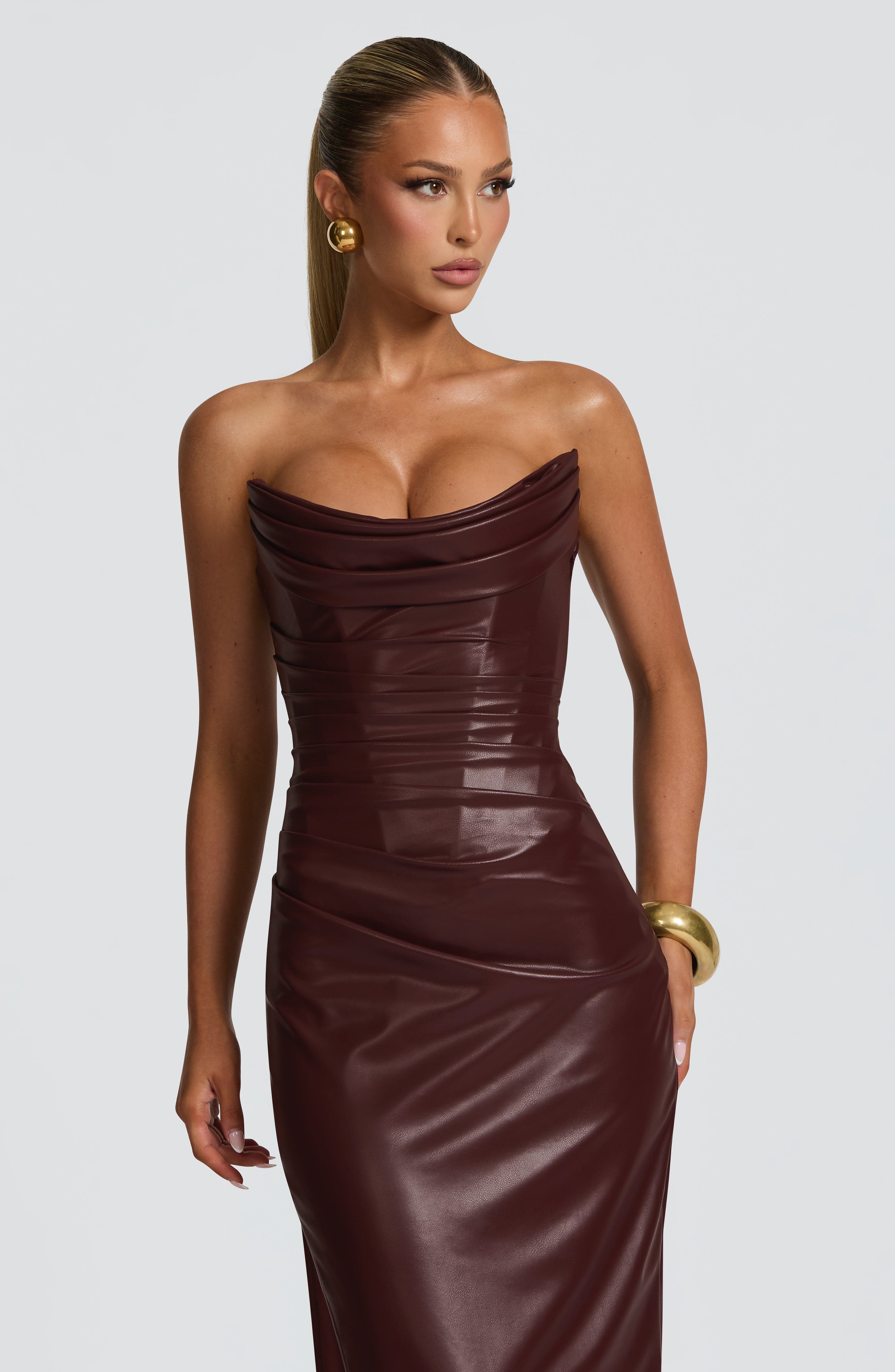 Flourenne Alva Maxi Dress in Burgundy