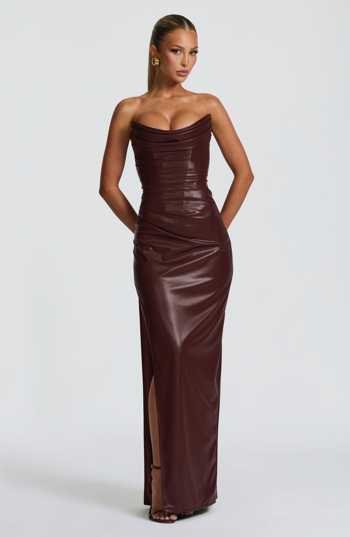 Flourenne Alva Maxi Dress in Burgundy