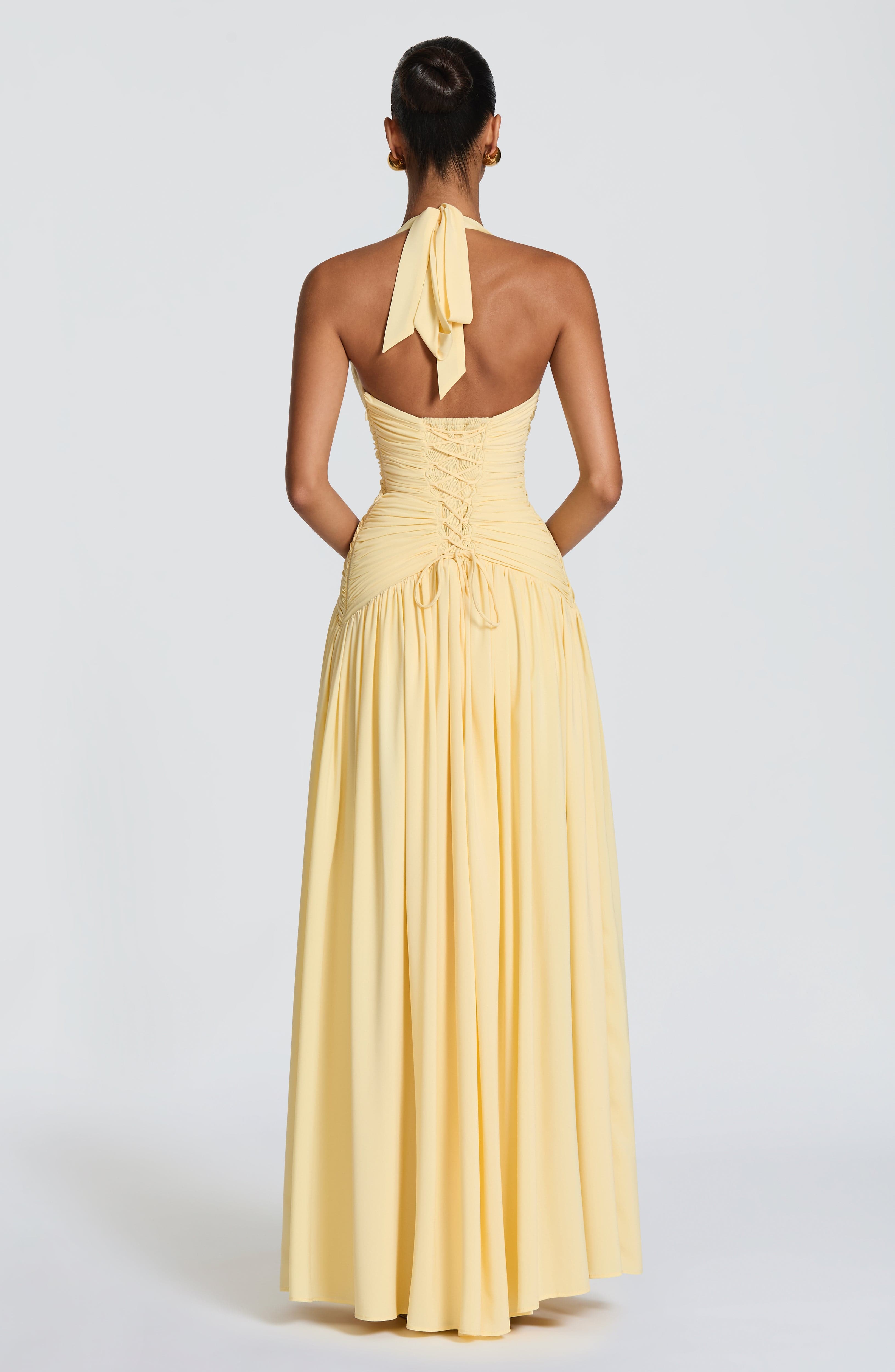 Flourenne Amara Maxi Dress in Lemon