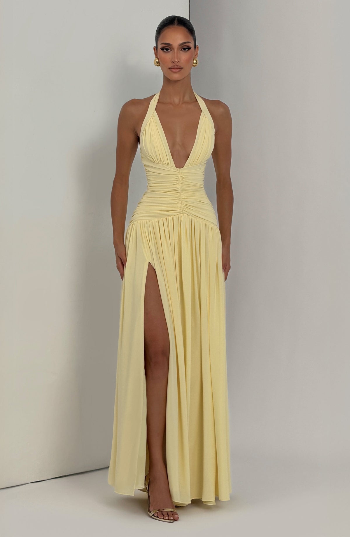 Flourenne Amara Maxi Dress in Lemon