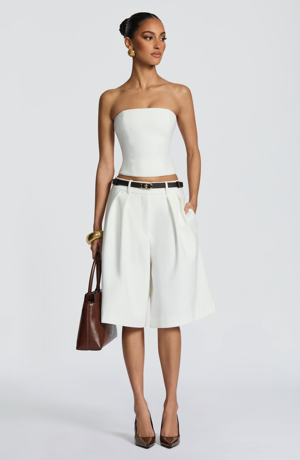 Flourenne Amarah Bermuda Shorts in Ivory