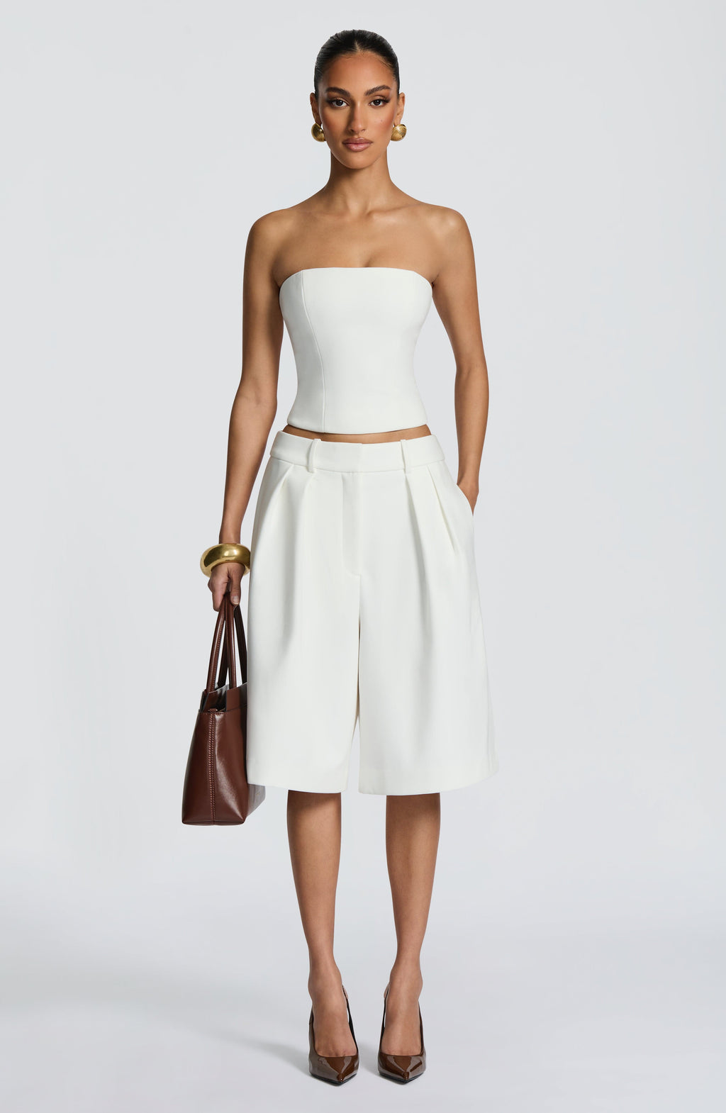 Flourenne Amarah Bermuda Shorts in Ivory