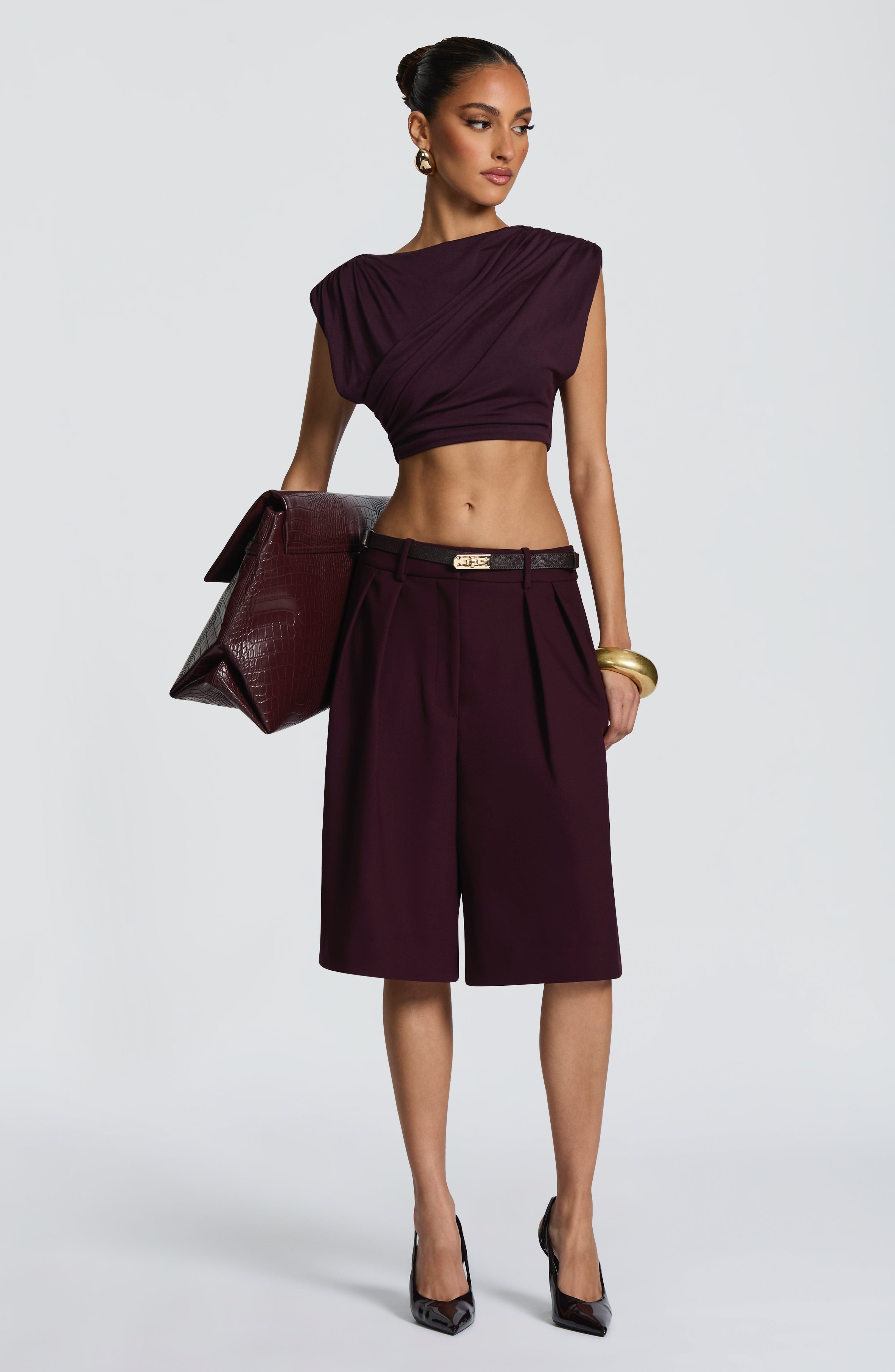 Flourenne Amarah Bermuda Shorts in Plum