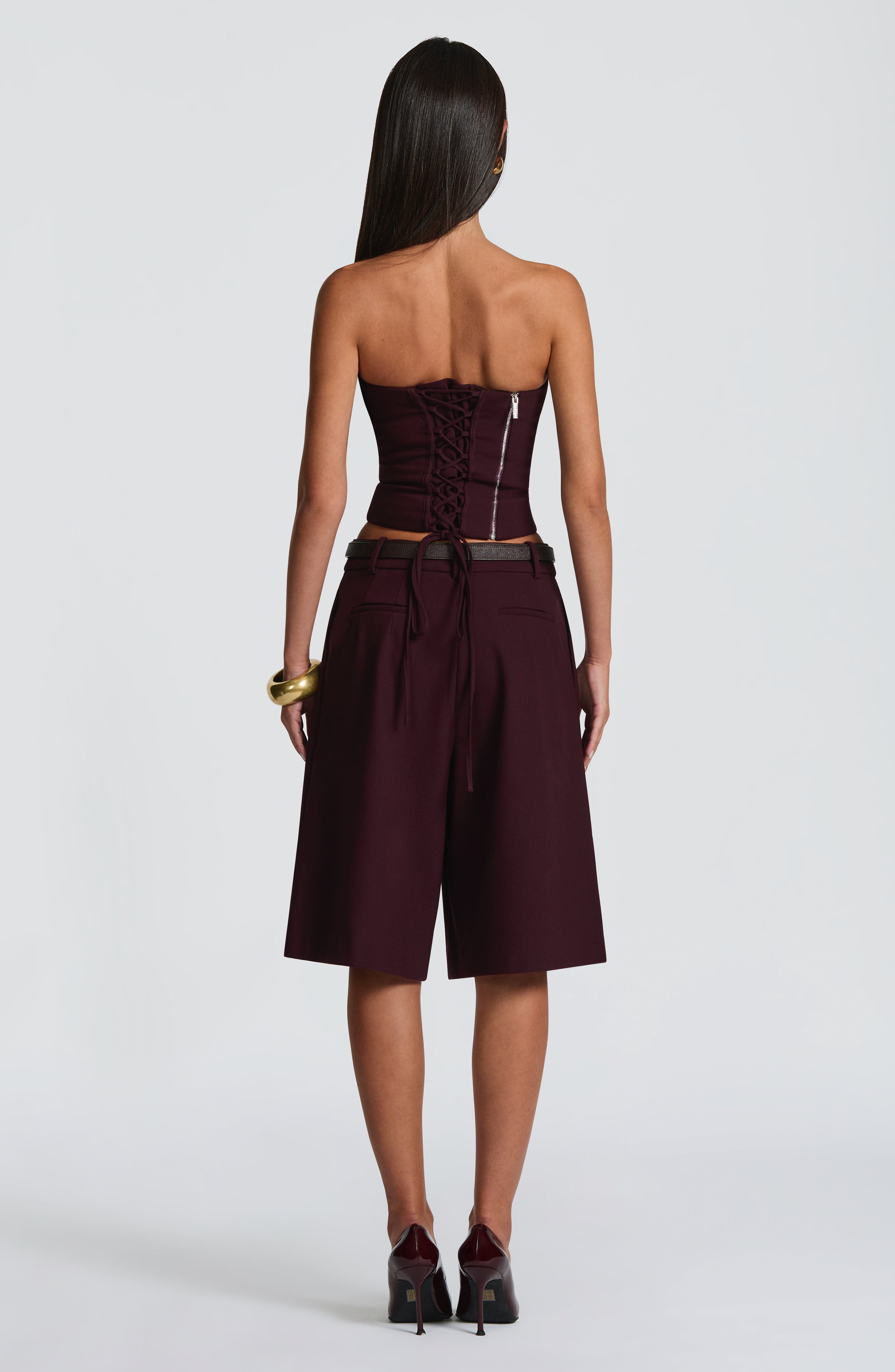 Flourenne Amarah Bermuda Shorts in Plum