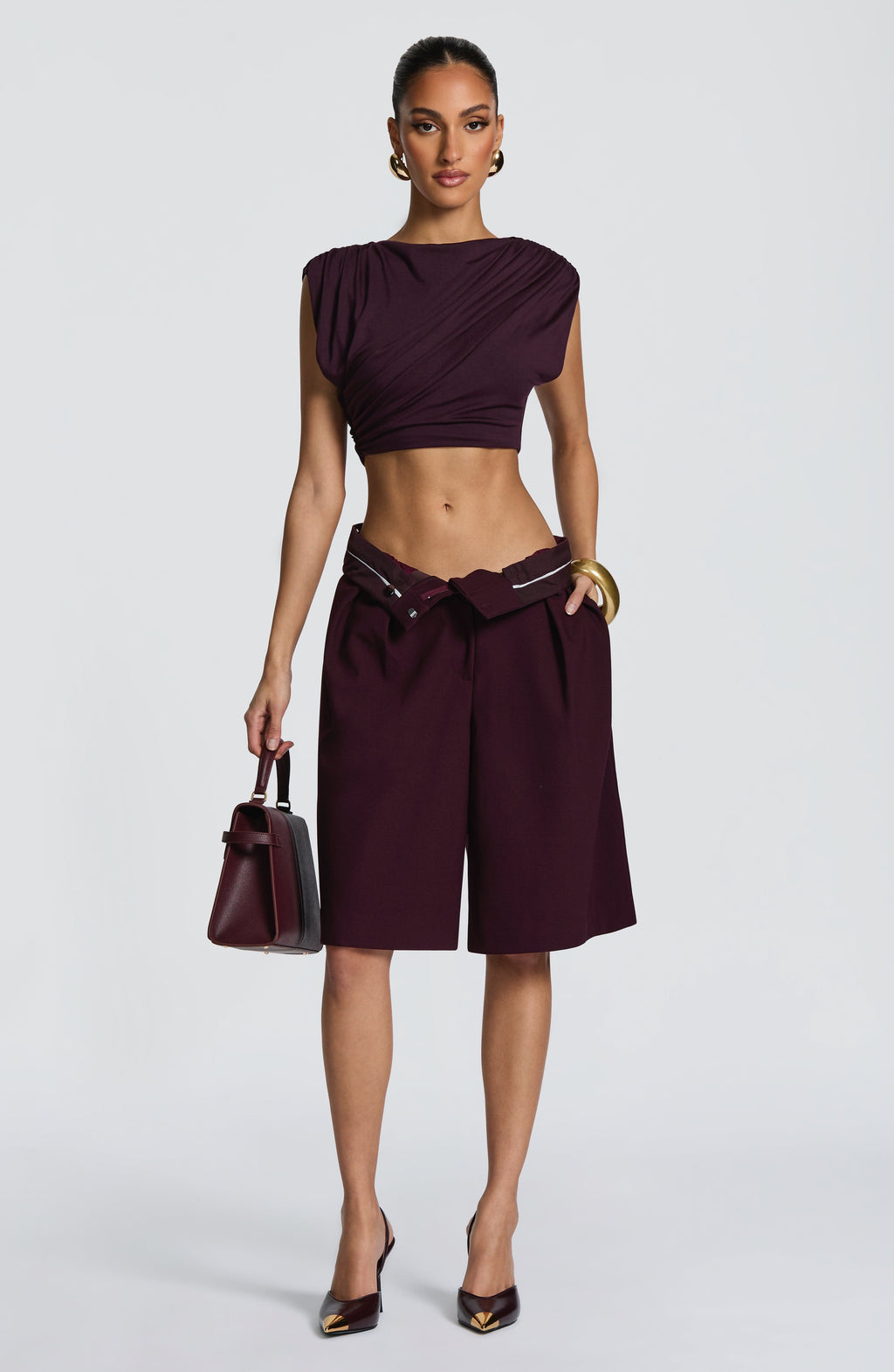 Flourenne Amarah Bermuda Shorts in Plum