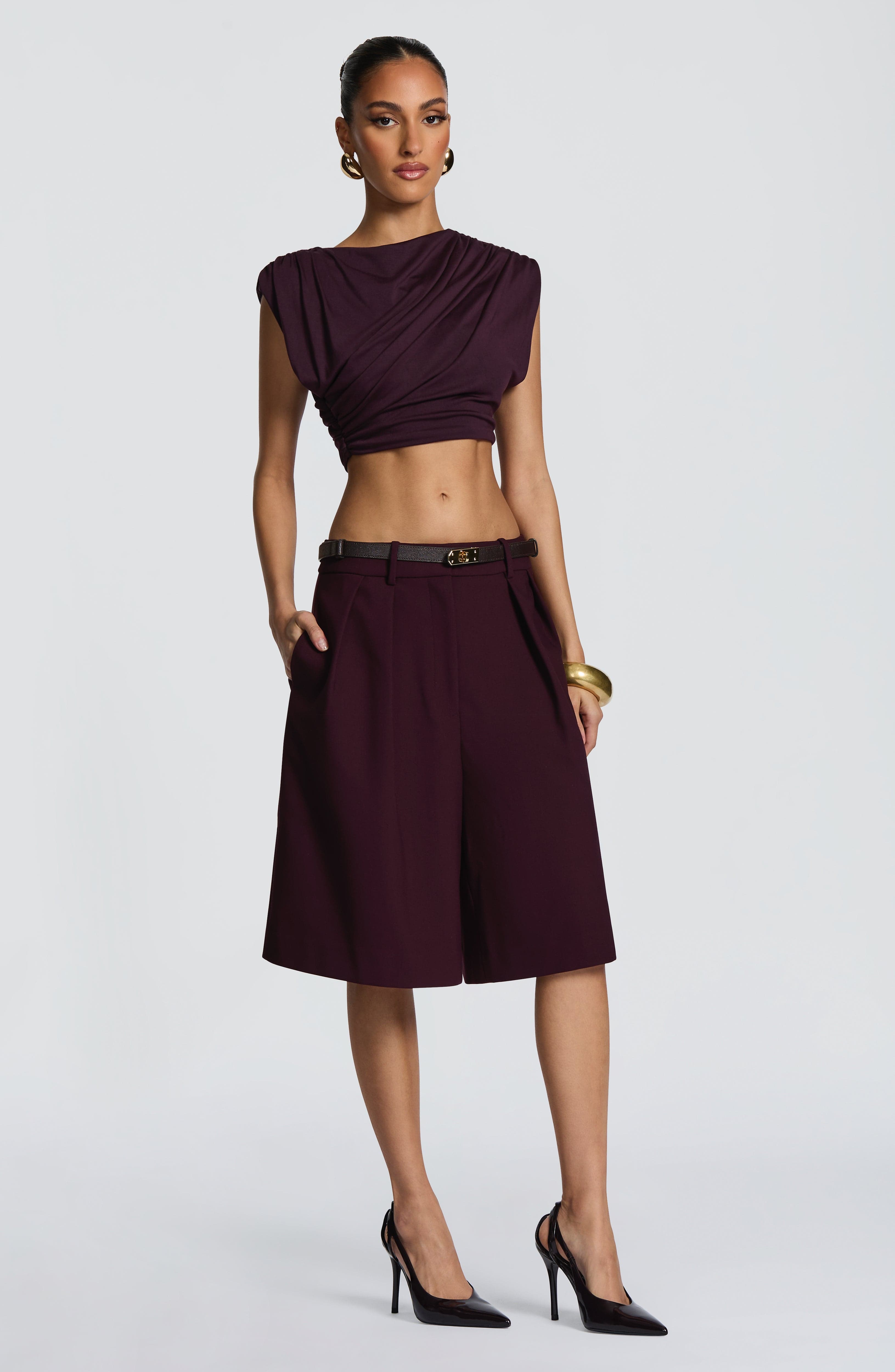 Flourenne Amarah Bermuda Shorts in Plum