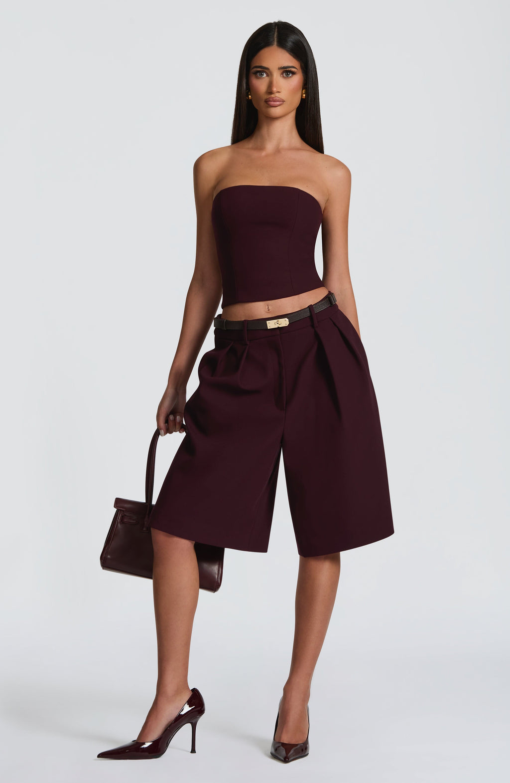 Flourenne Amarah Bermuda Shorts in Plum