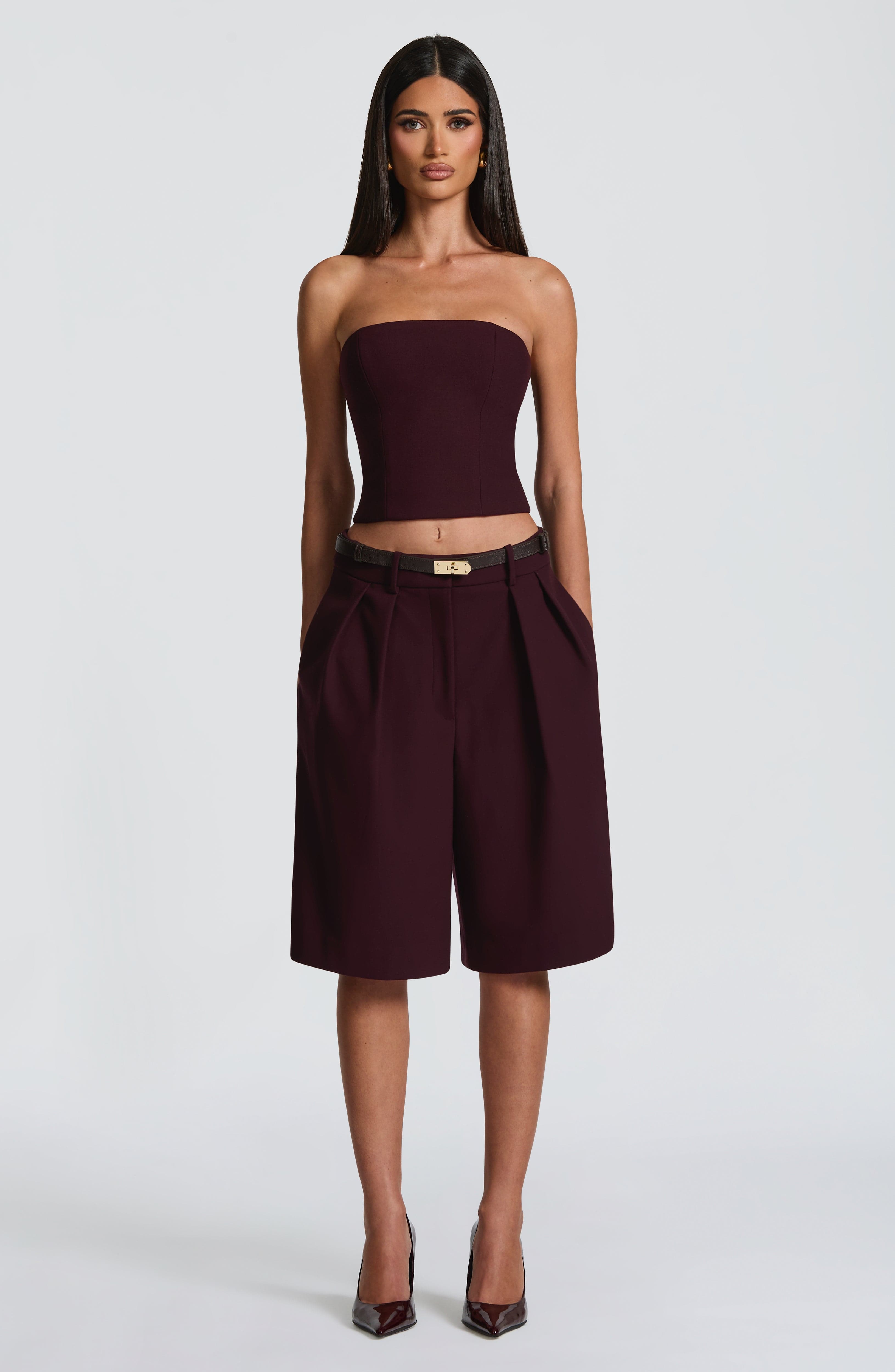 Flourenne Amarah Bermuda Shorts in Plum
