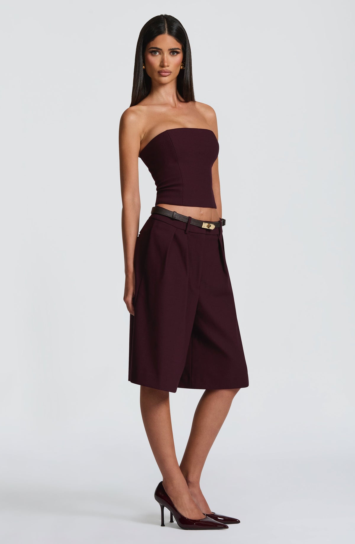 Flourenne Amarah Bermuda Shorts in Plum
