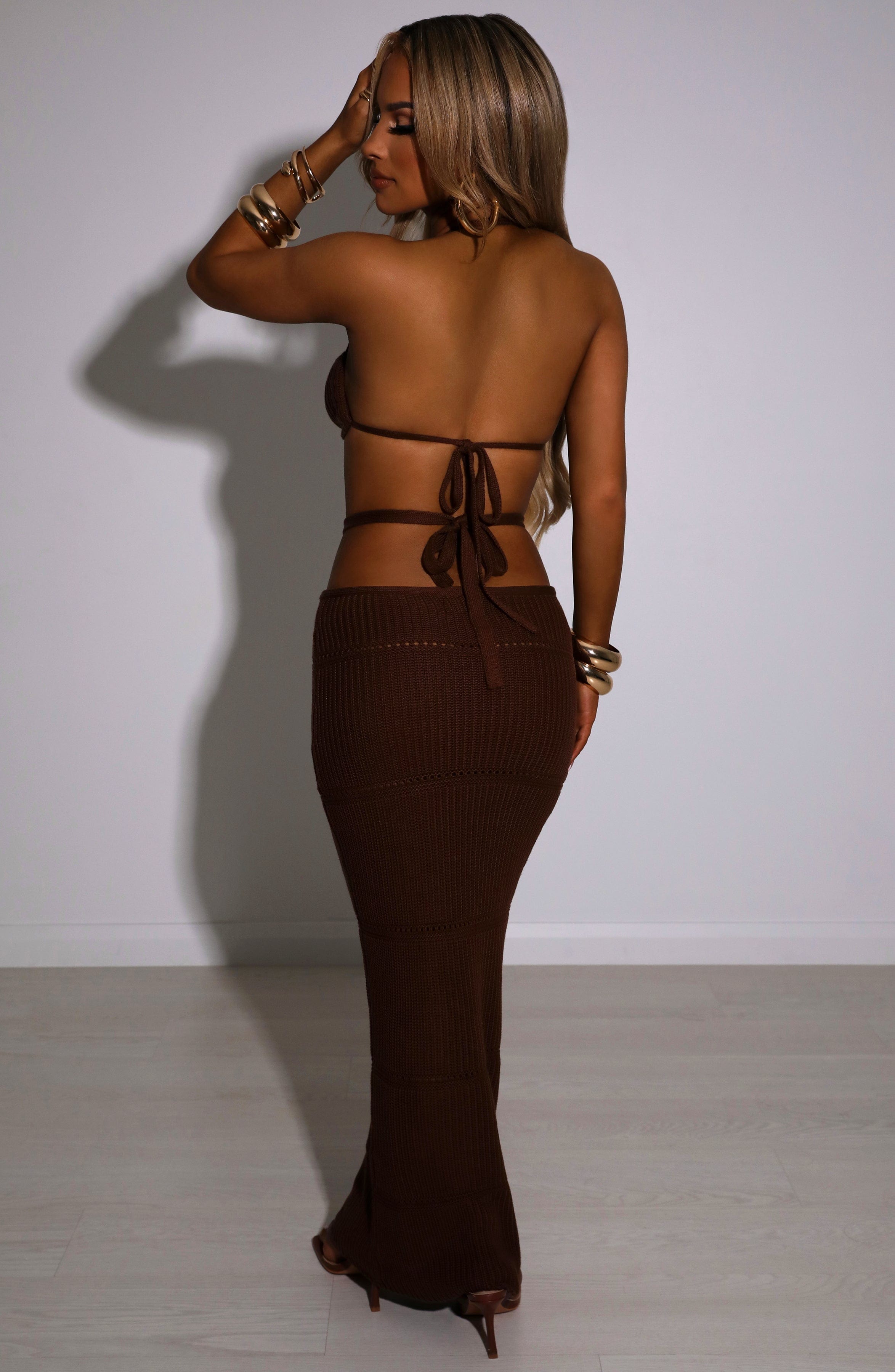 Flourenne Amberly Maxi Skirt in Chocolate