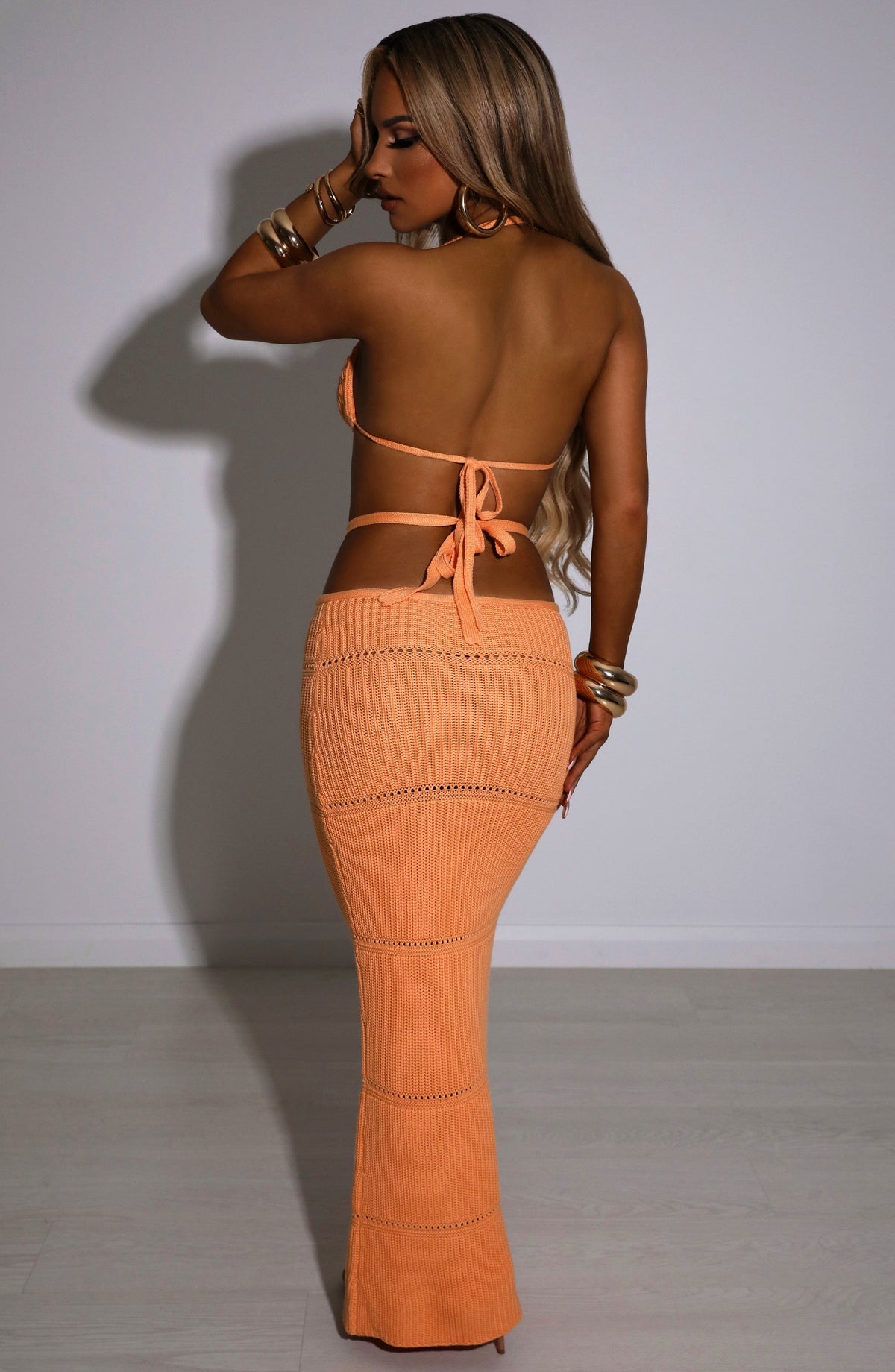 Flourenne Amberly Maxi Skirt in Orange