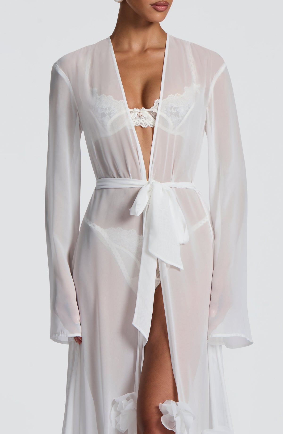 Flourenne Amelia Dressing Gown in Ivory