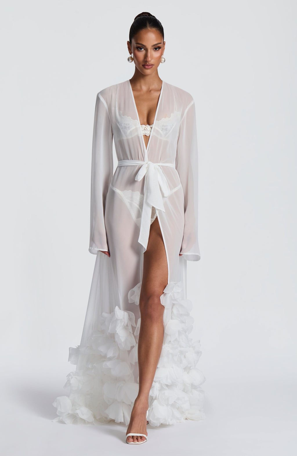 Flourenne Amelia Dressing Gown in Ivory