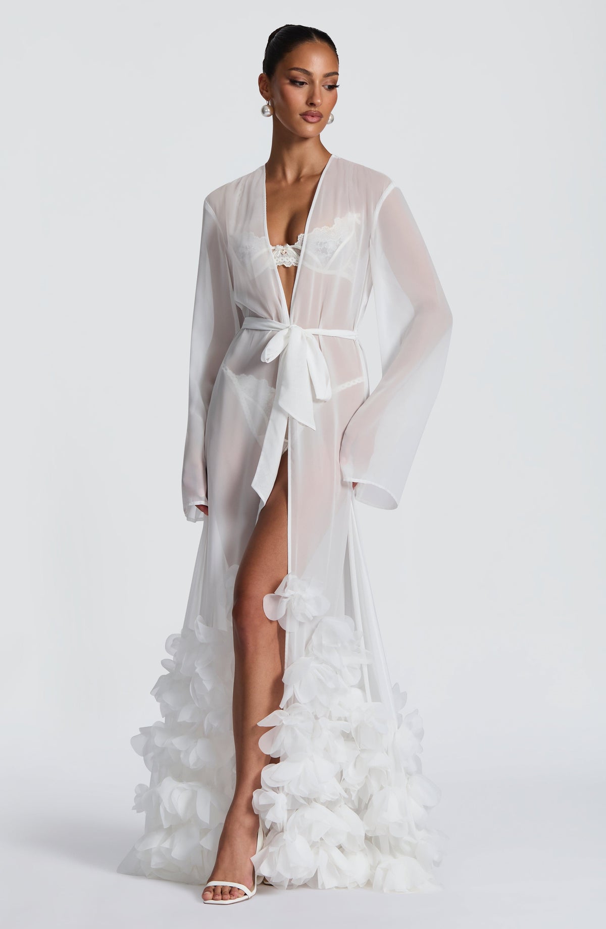 Flourenne Amelia Dressing Gown in Ivory