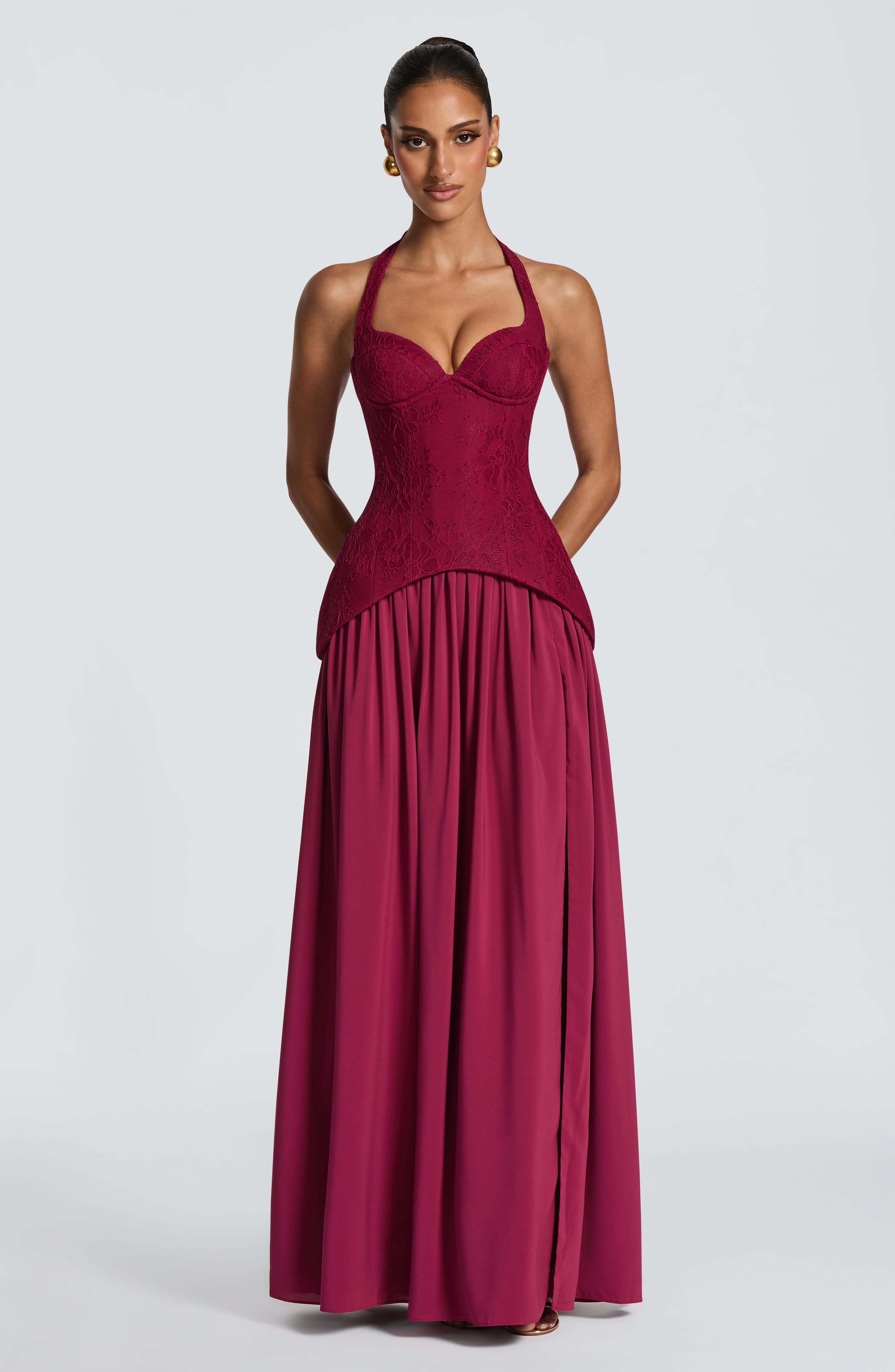 Flourenne Amira Maxi Dress in Mulberry