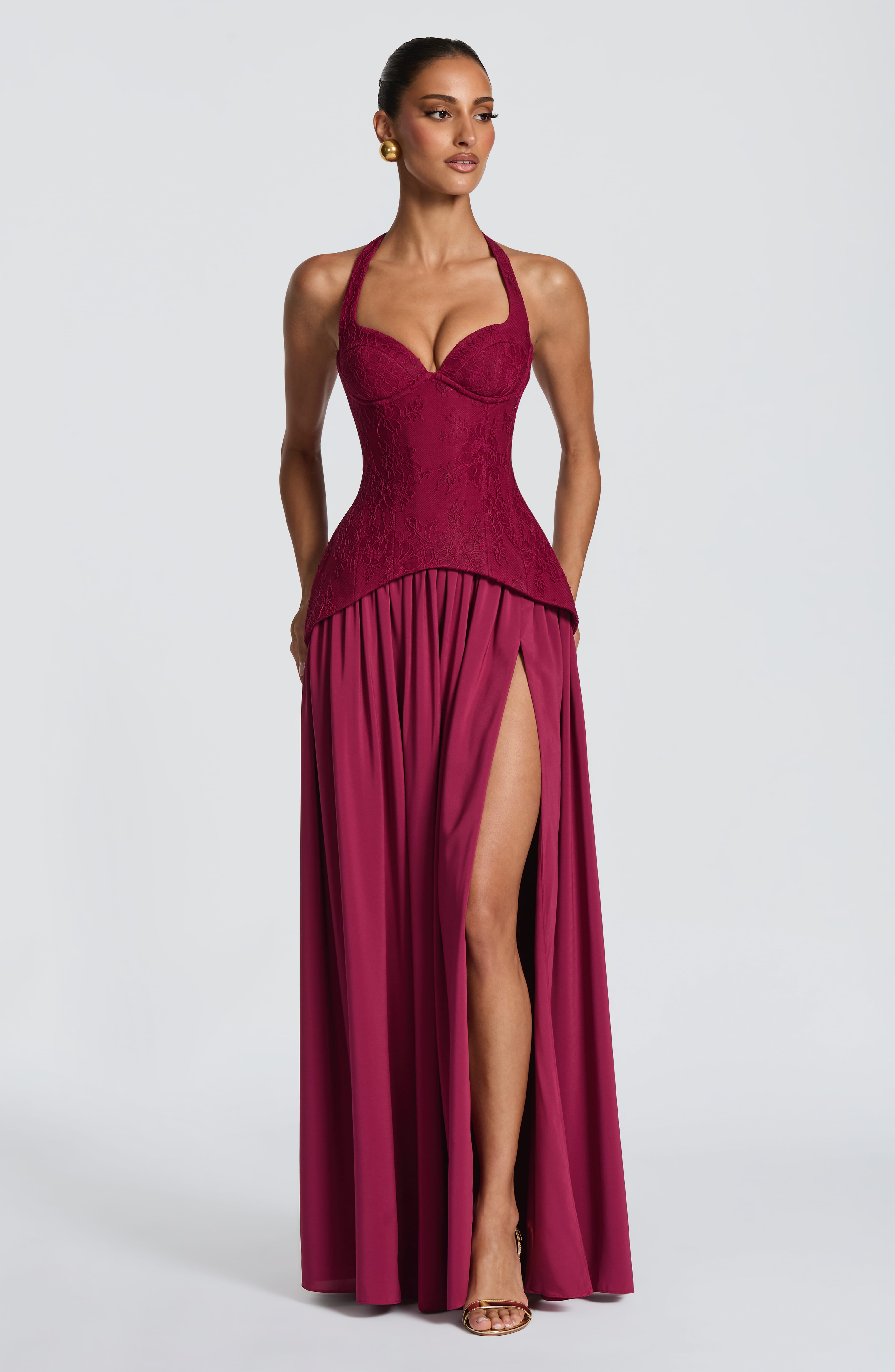 Flourenne Amira Maxi Dress in Mulberry