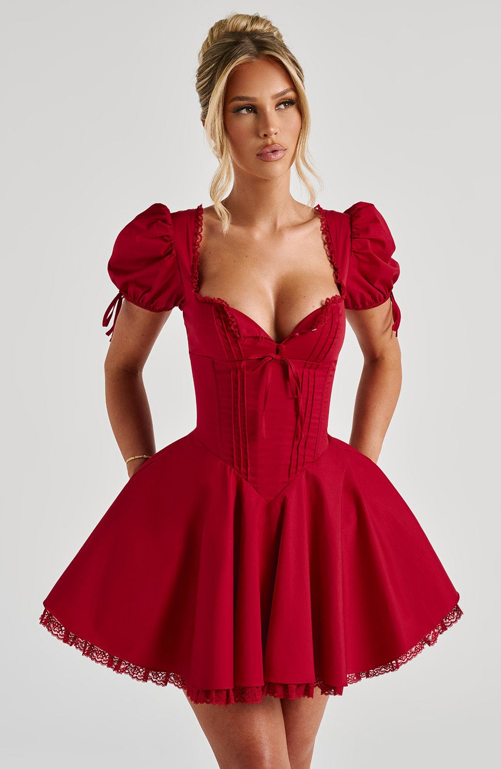 Flourenne Anaya Mini Dress in Red