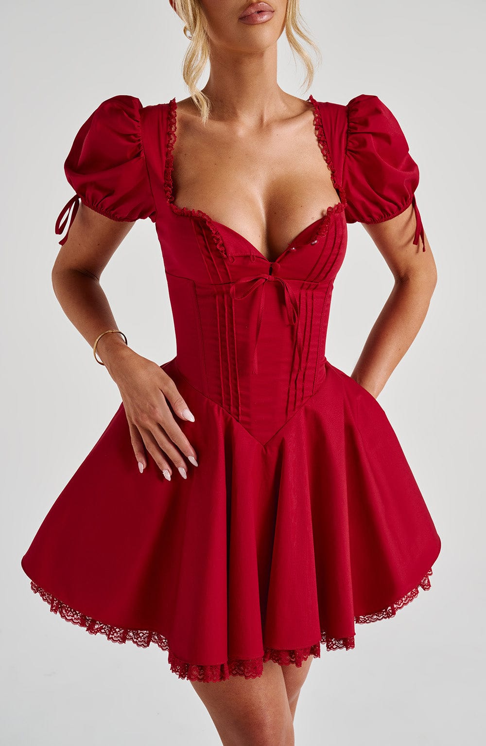 Flourenne Anaya Mini Dress in Red